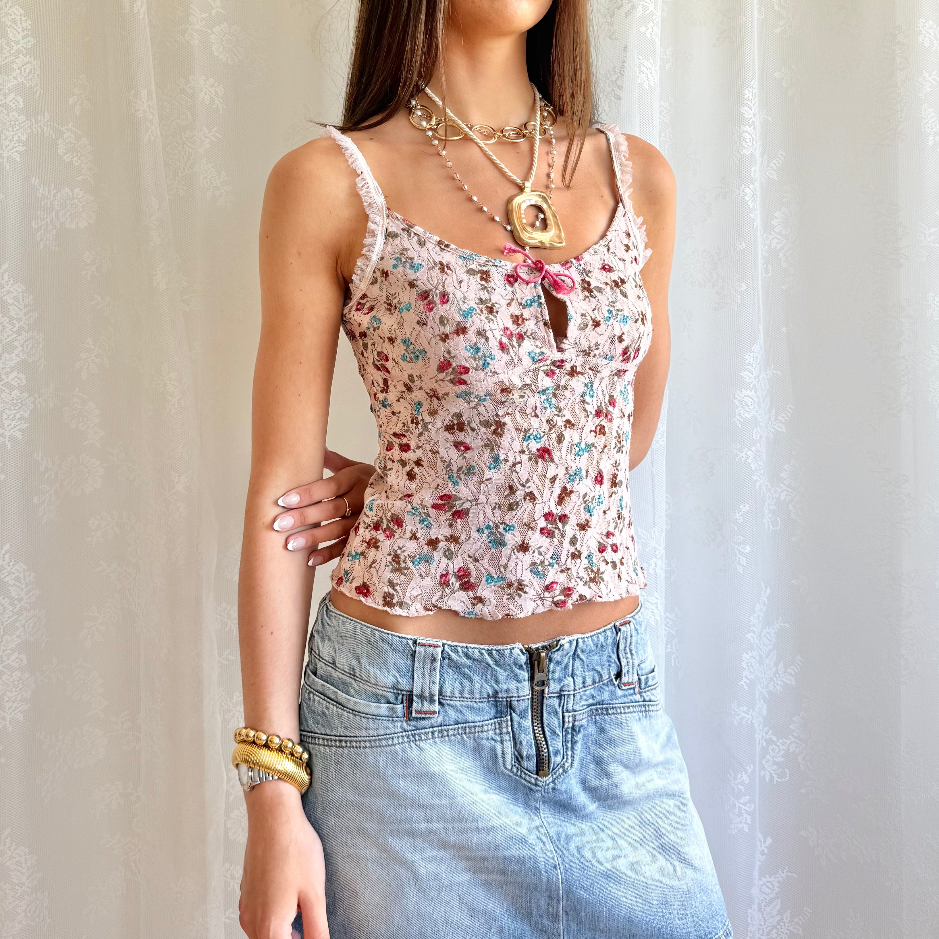 Lace Floral Cami - Size S