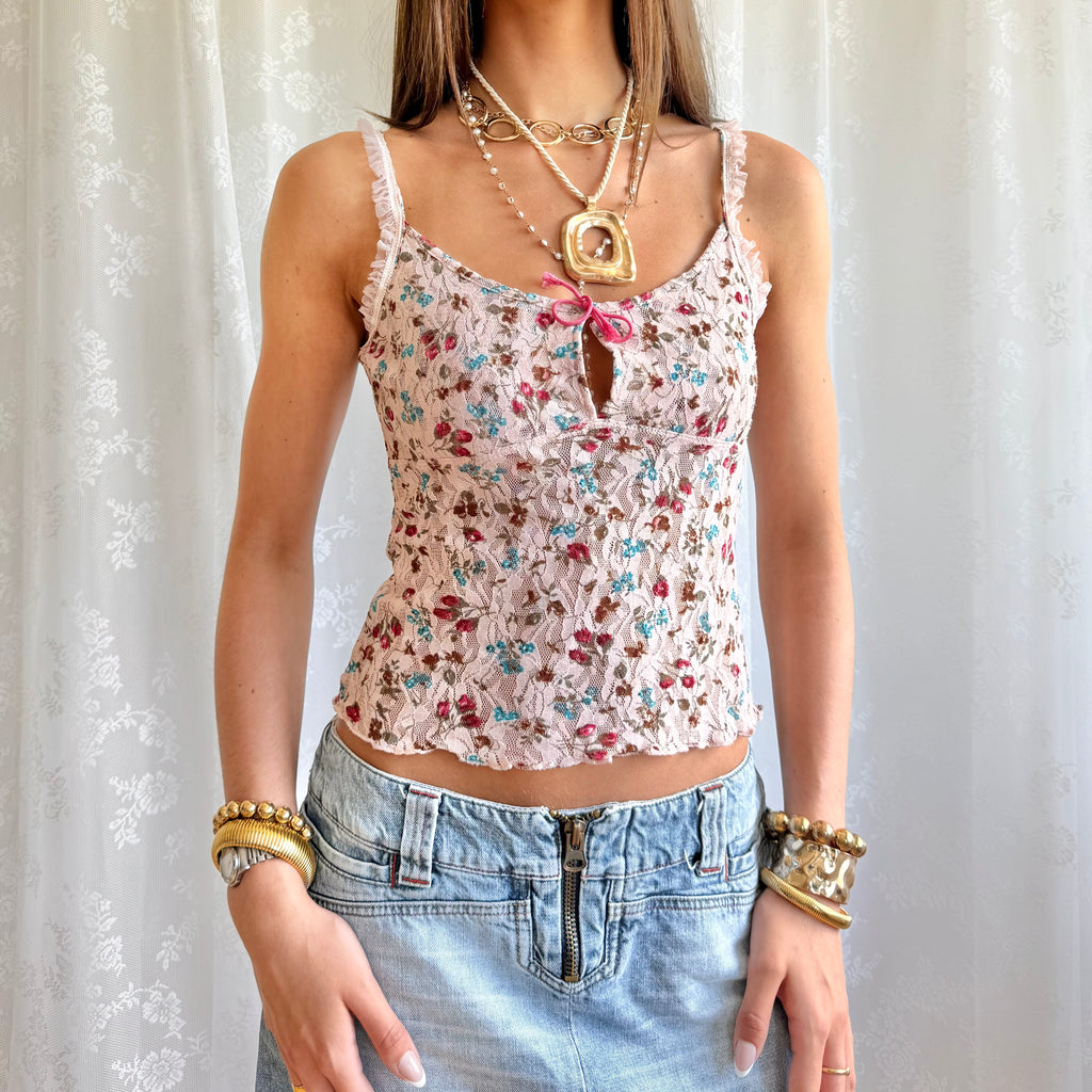Lace Floral Cami - Size S
