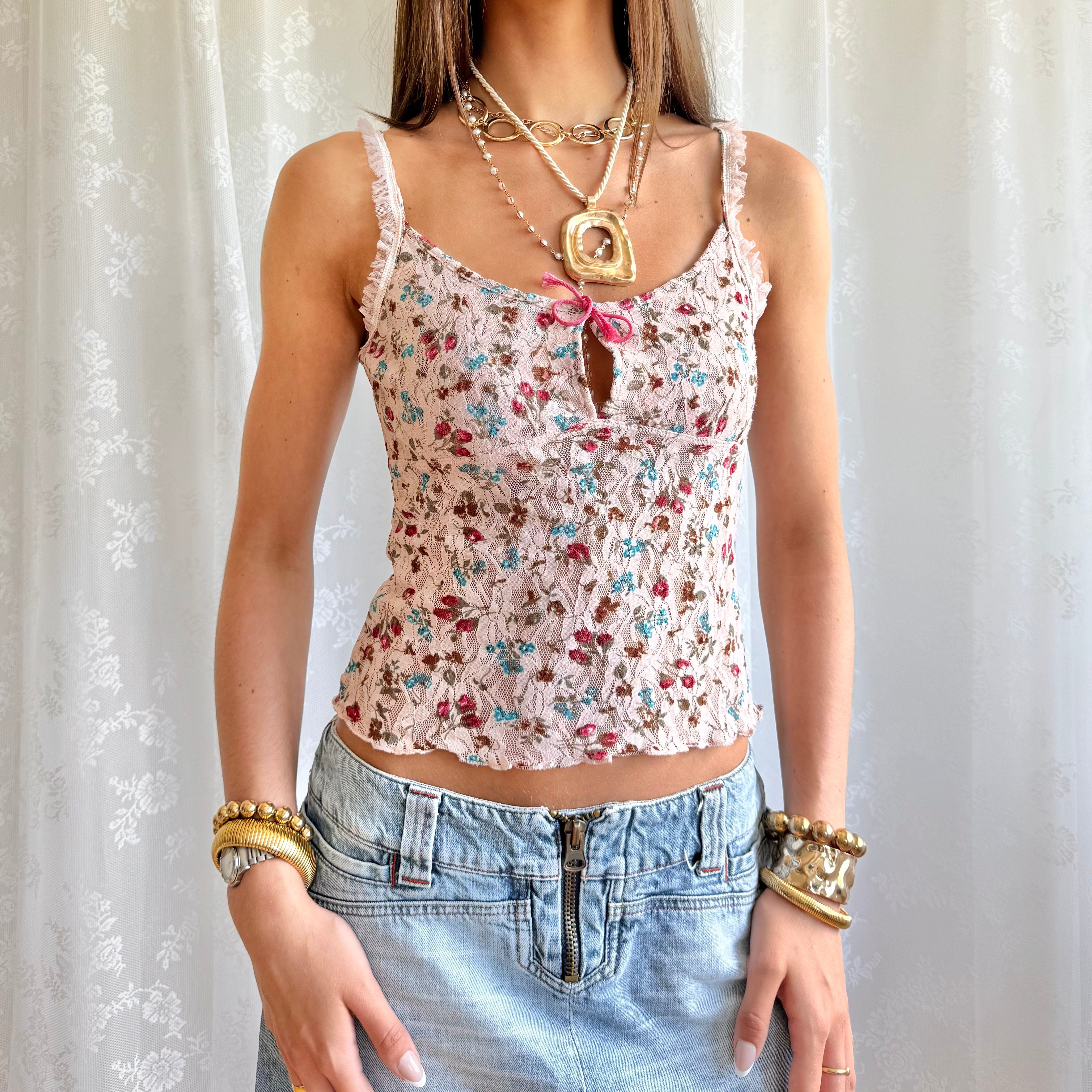 Lace Floral Cami - Size S