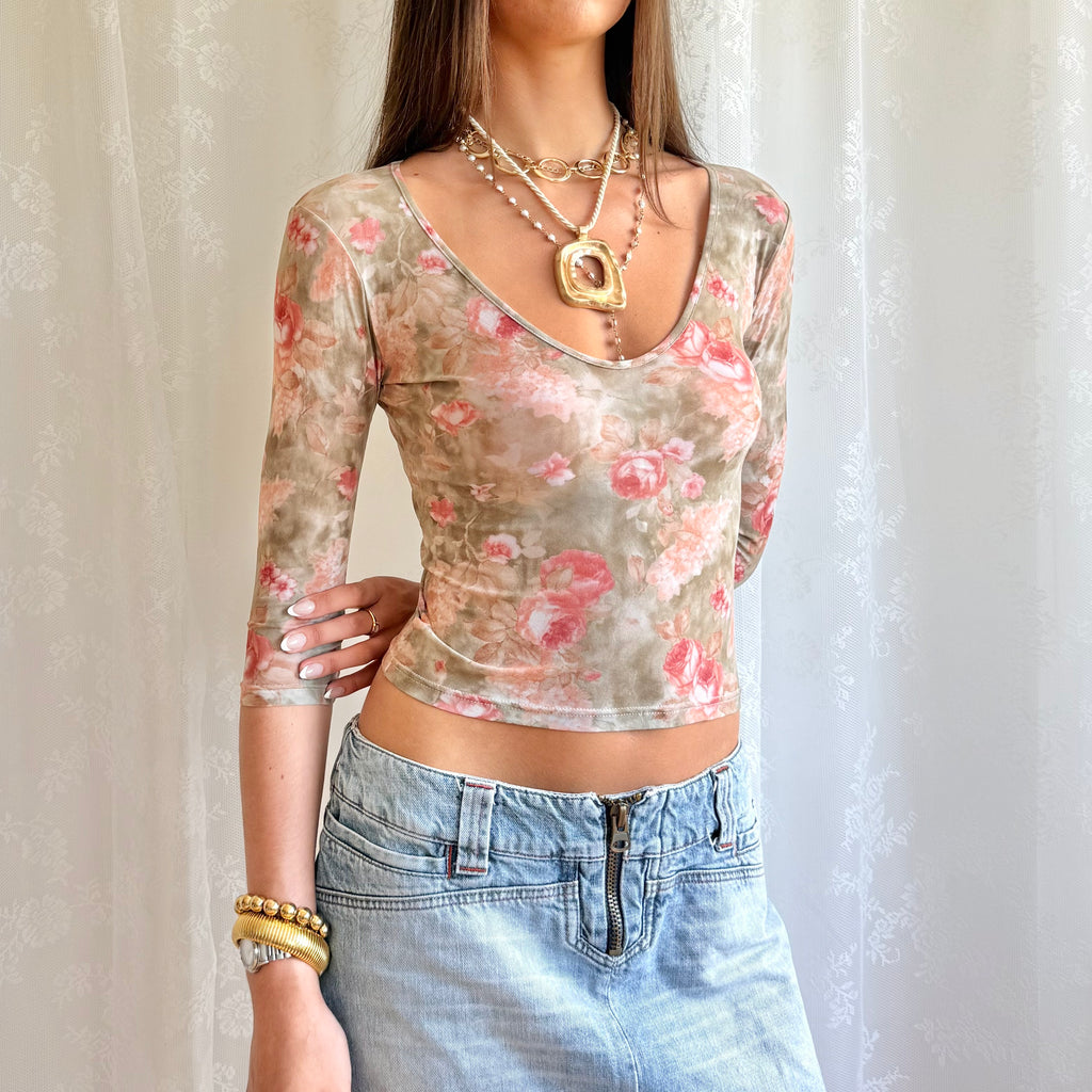 Yamamay Floral Crop Top - Size XS