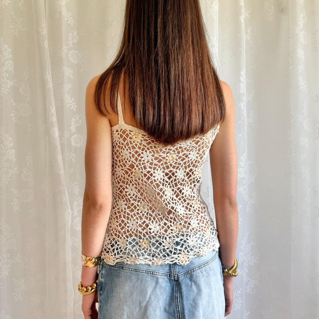 Crochet Sequin Cami - Size M