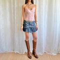 Denim Pleated Mini Skirt - Size M