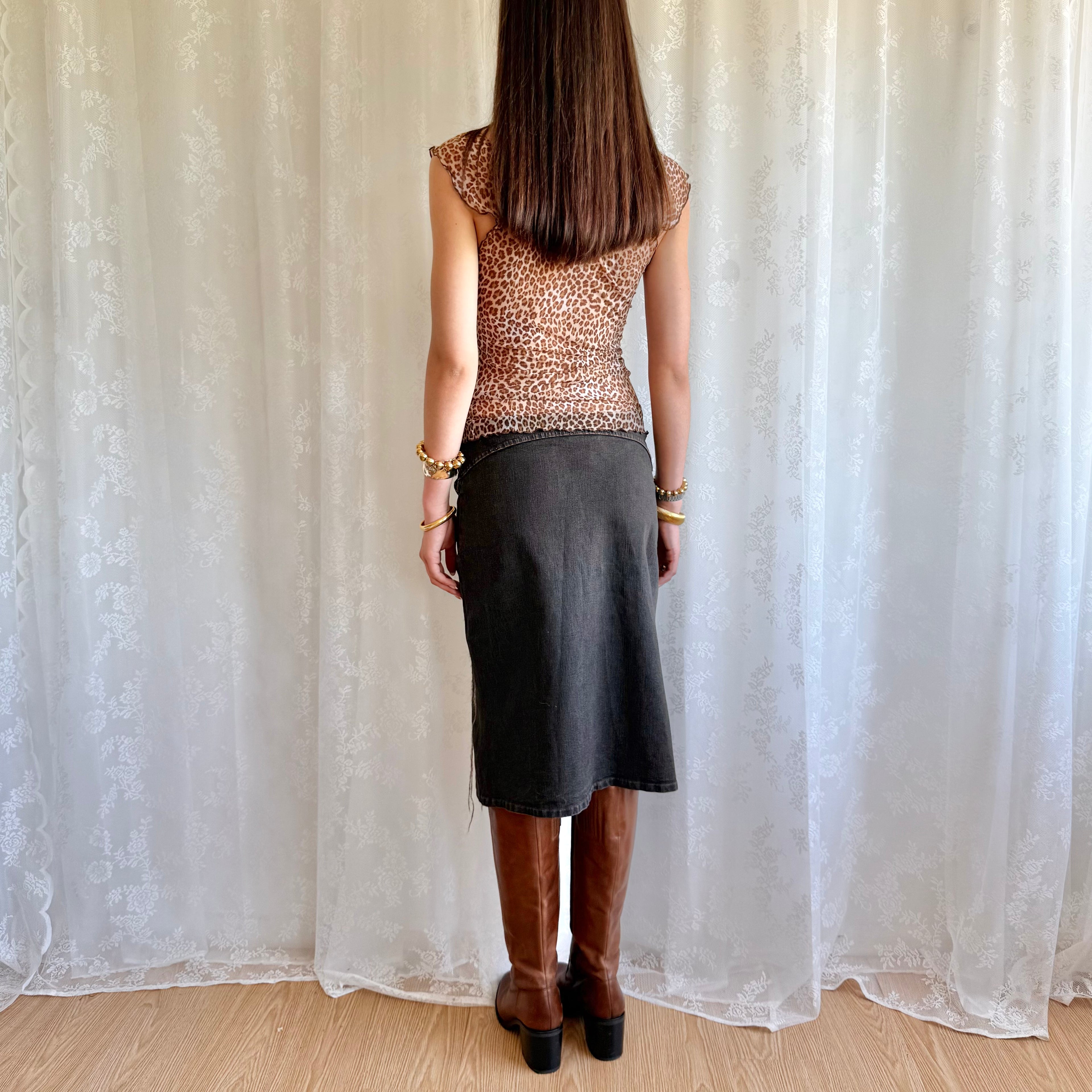 Denim Midi Skirt - Size M