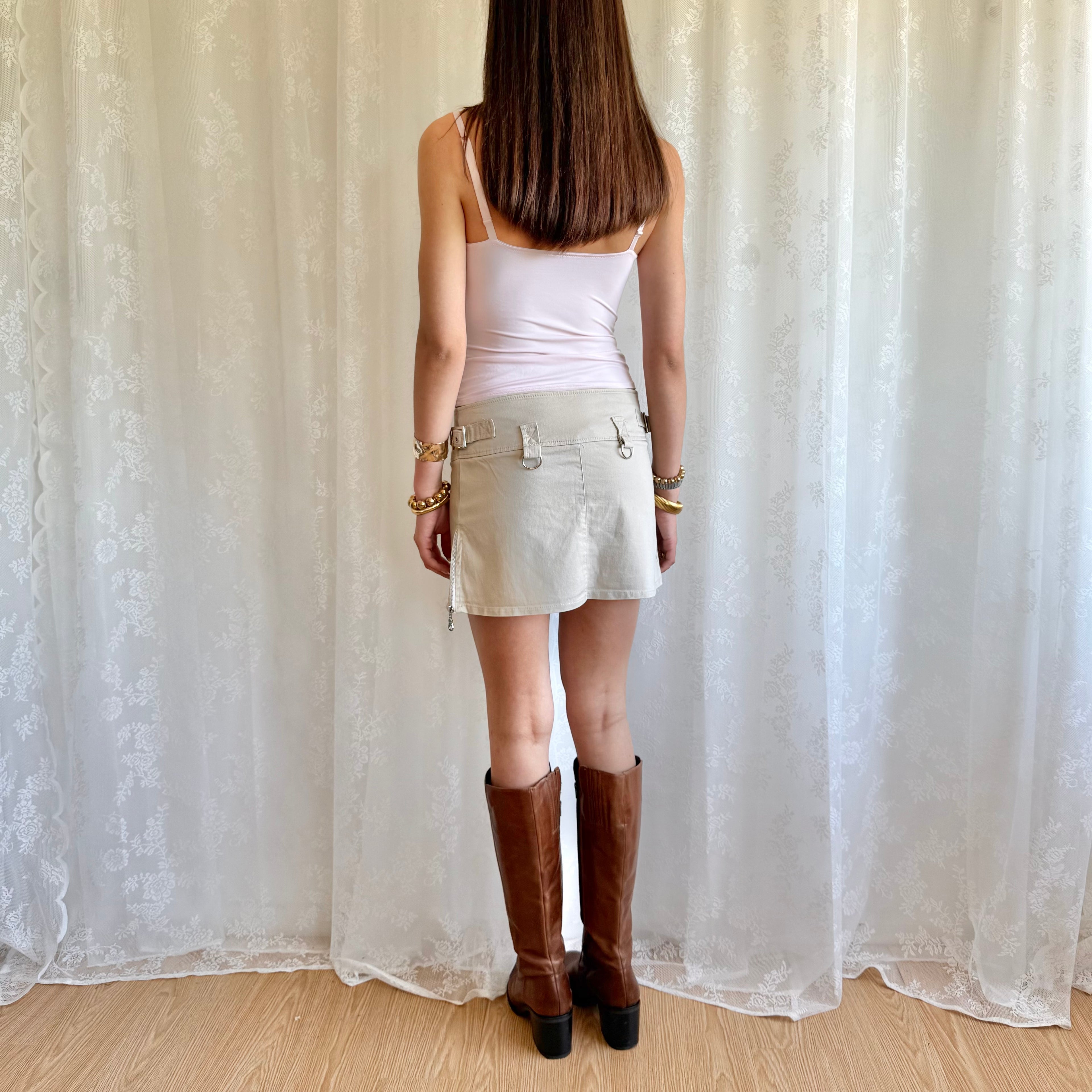 Buckle Cargo Mini Skirt - Size M