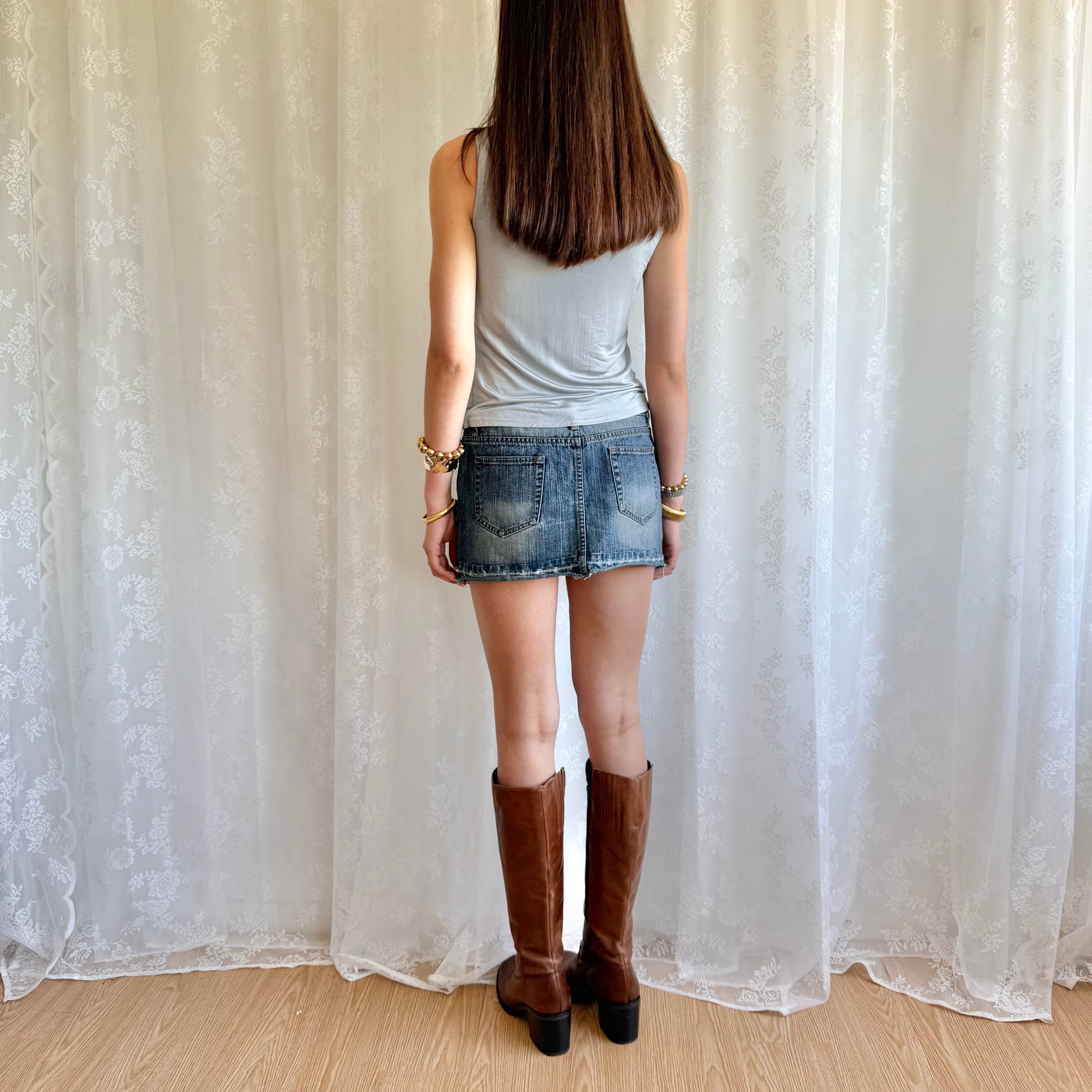 Denim Mini Skirt - Size S