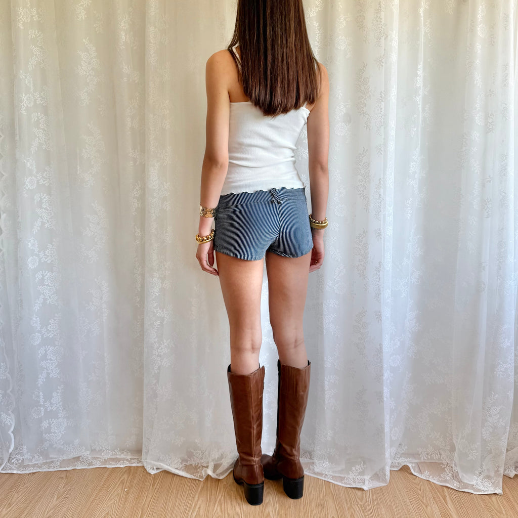 Pinstripe Micro Mini Shorts - Size M