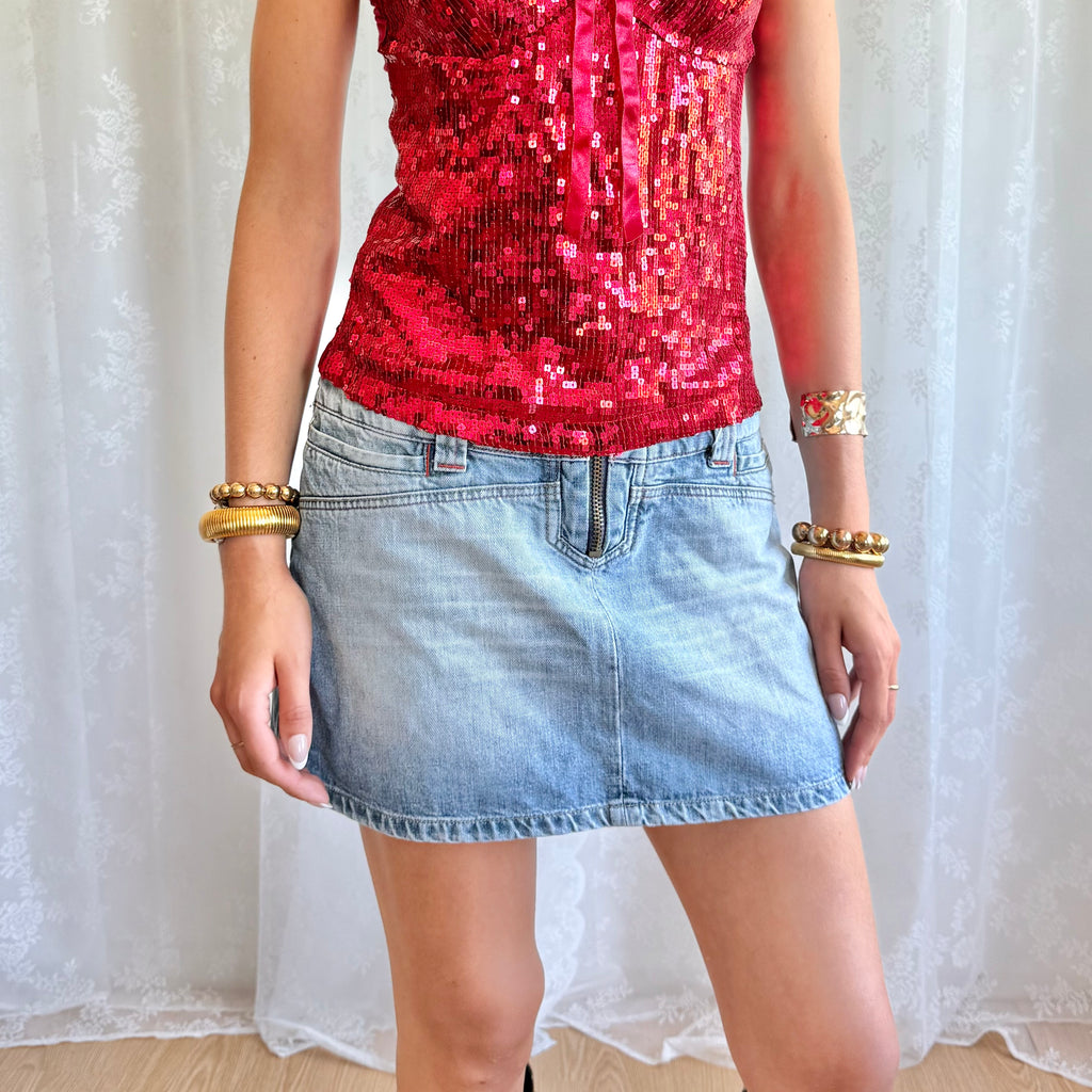 Denim Mini Skirt - Size M