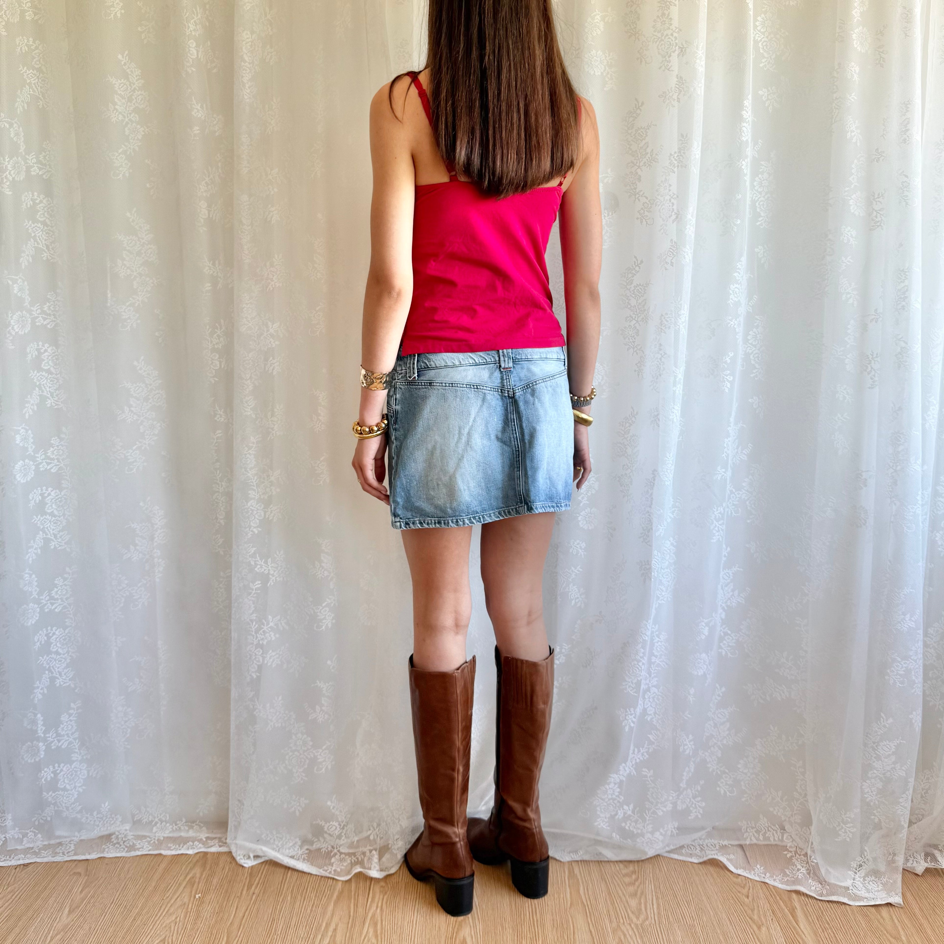 Denim Mini Skirt - Size M