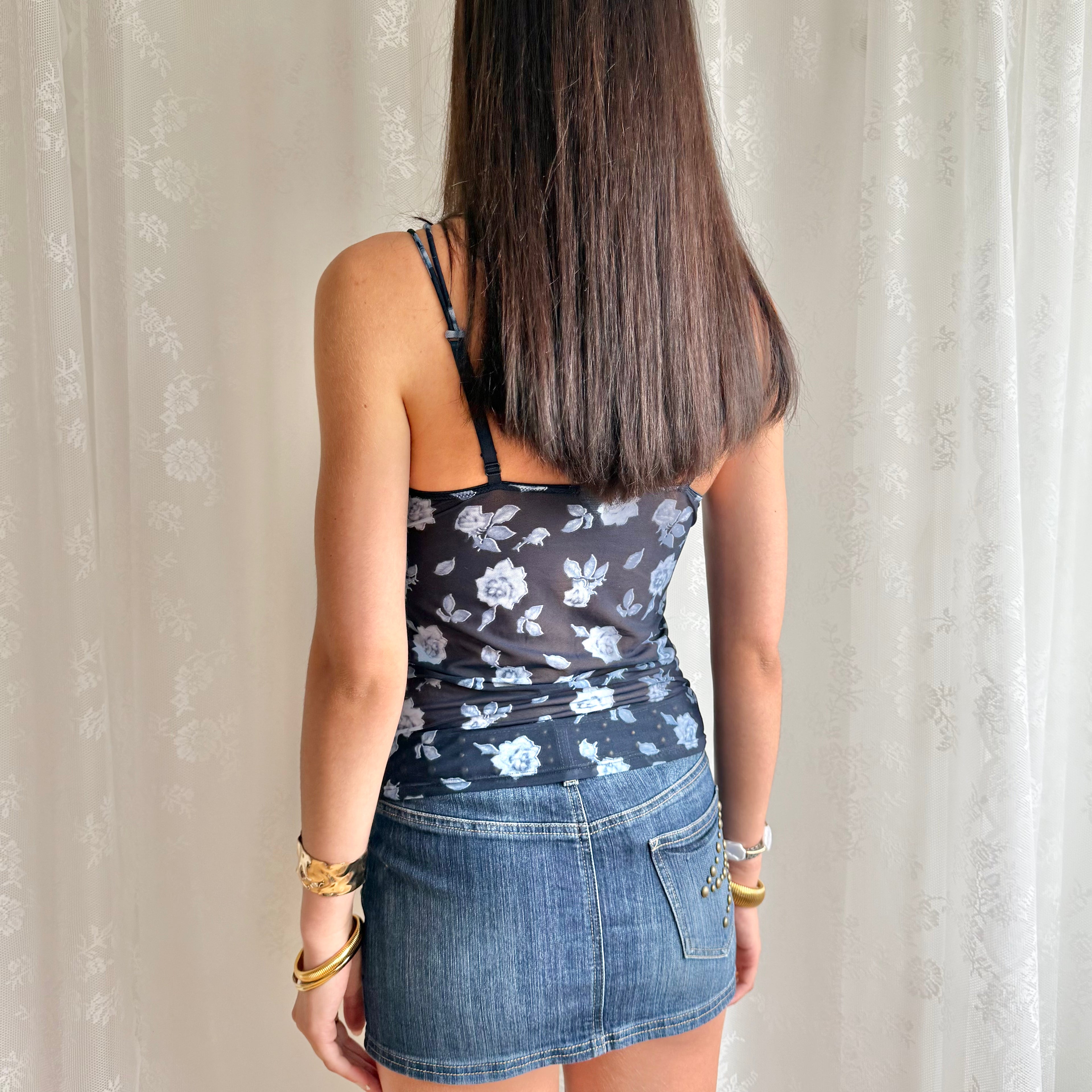 Floral Mesh Cami - Size M