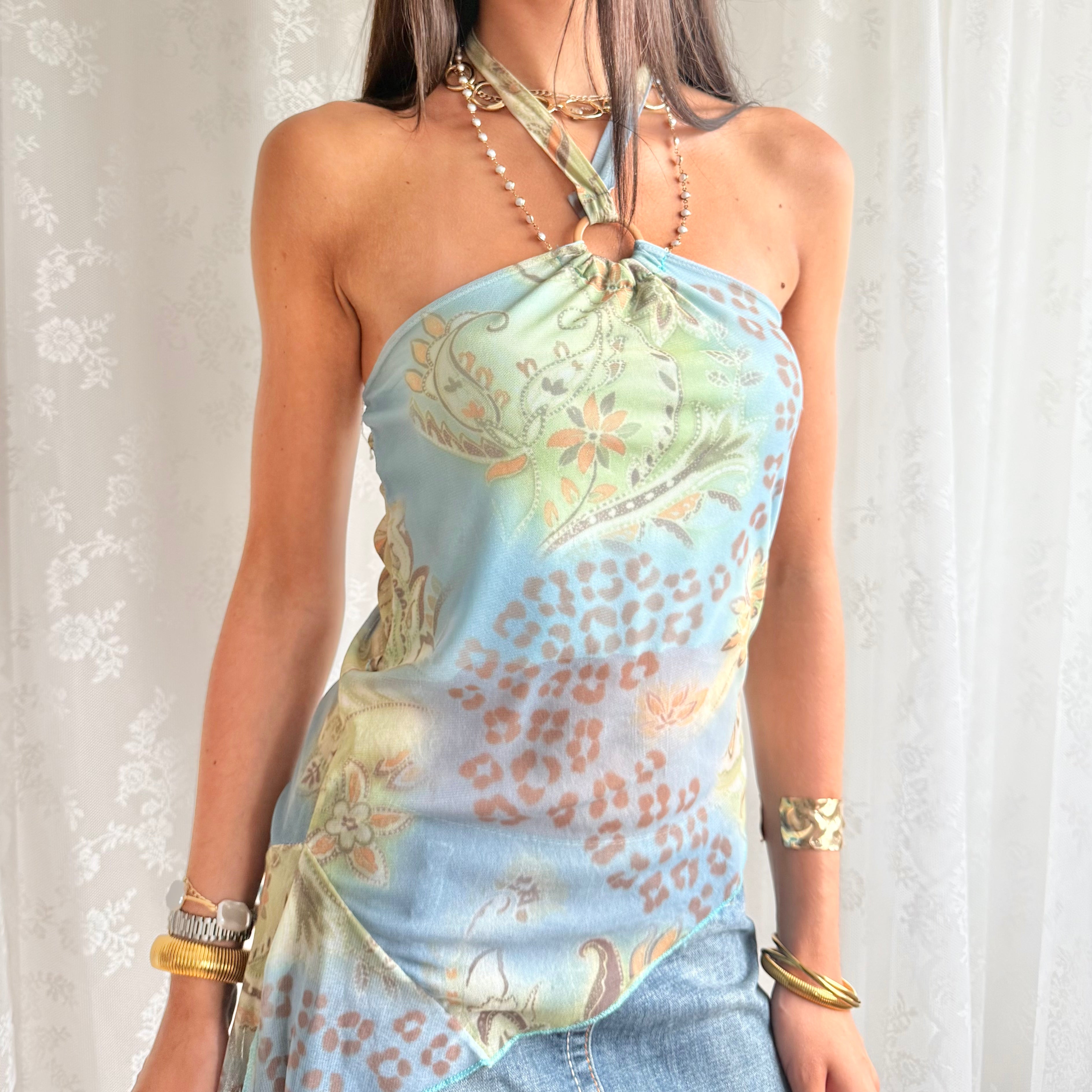 Asymmetric Halter Cami - Size M