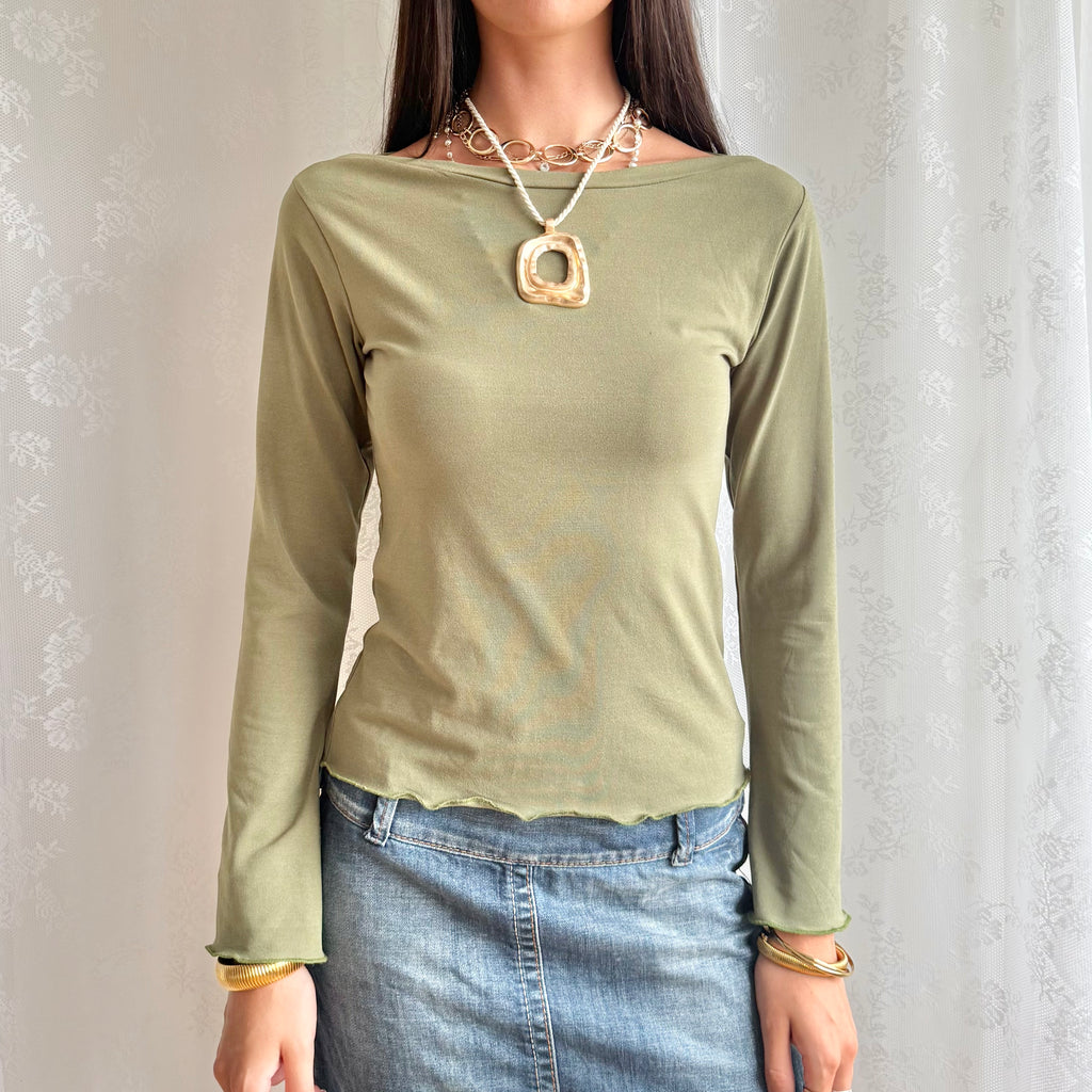 Flared Sleeve Crop Top - Size M