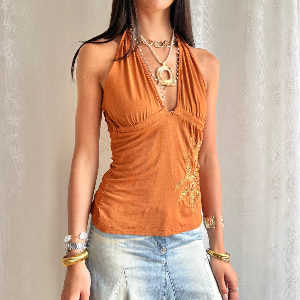 Sequin Halter Cami - Size M