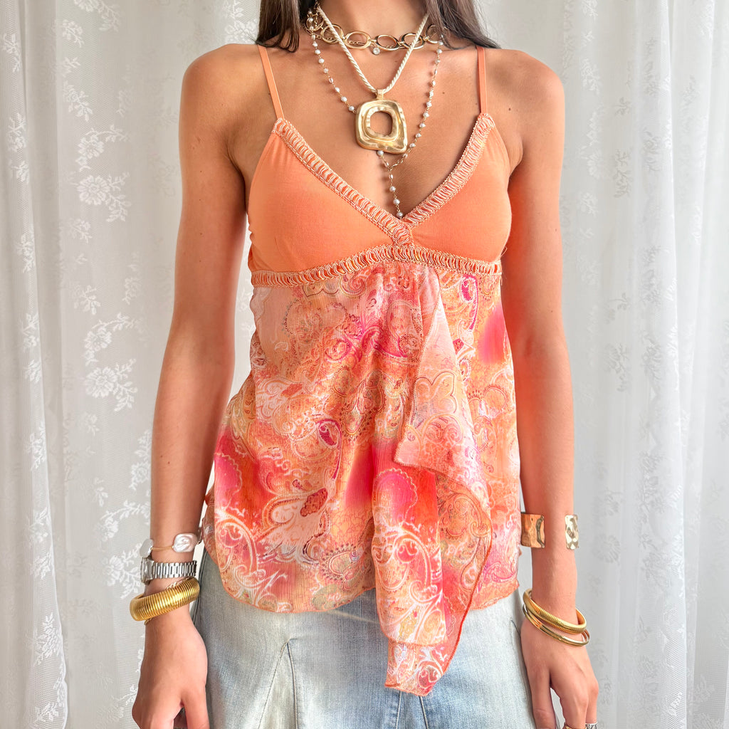 Patterned Asymmetric Cami - Size S
