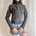 Genuine Suede Zip Jacket - Size XS