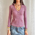 Striped Hooded Long Sleeve Top - Size M