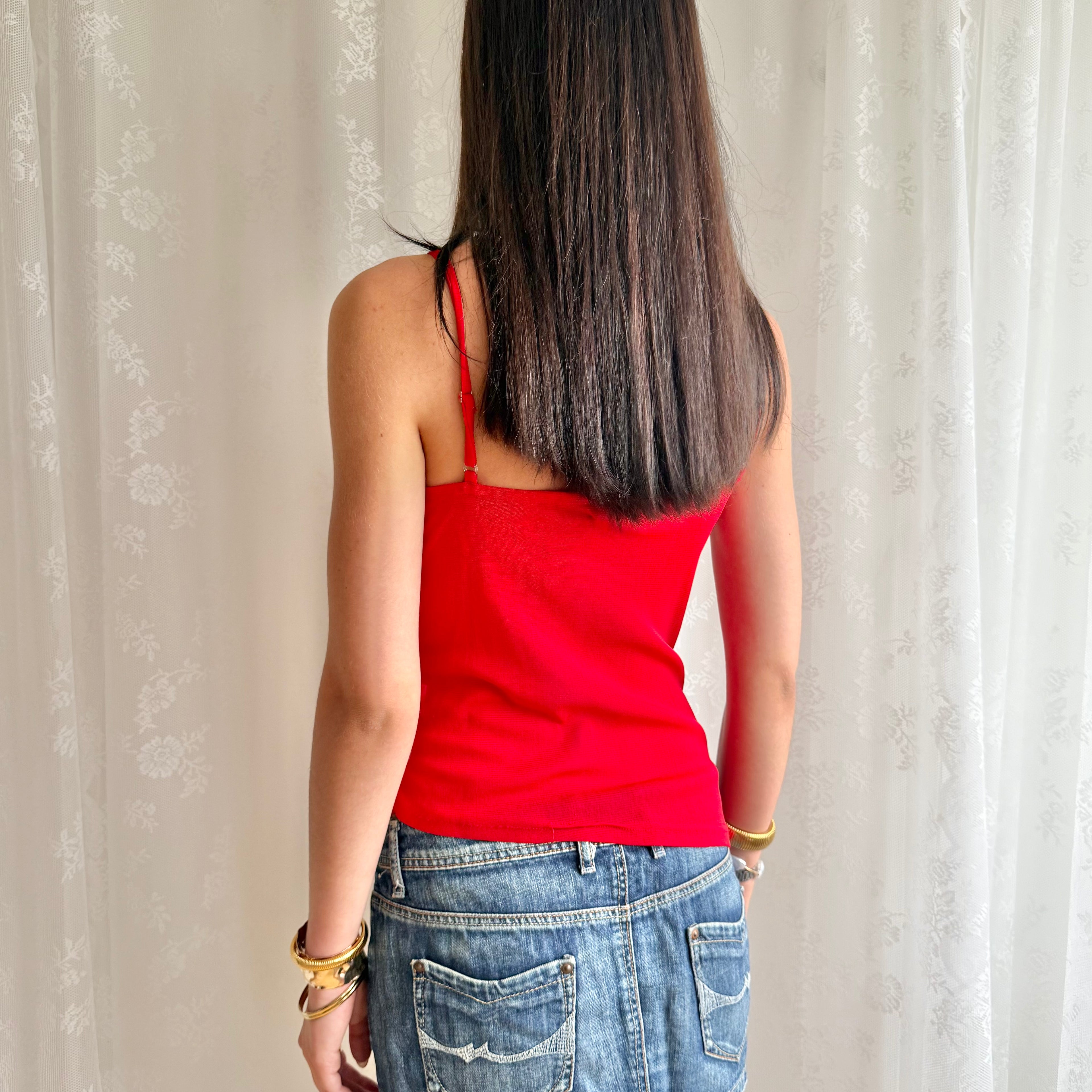 Sequin Asymmetric Cami - Size M