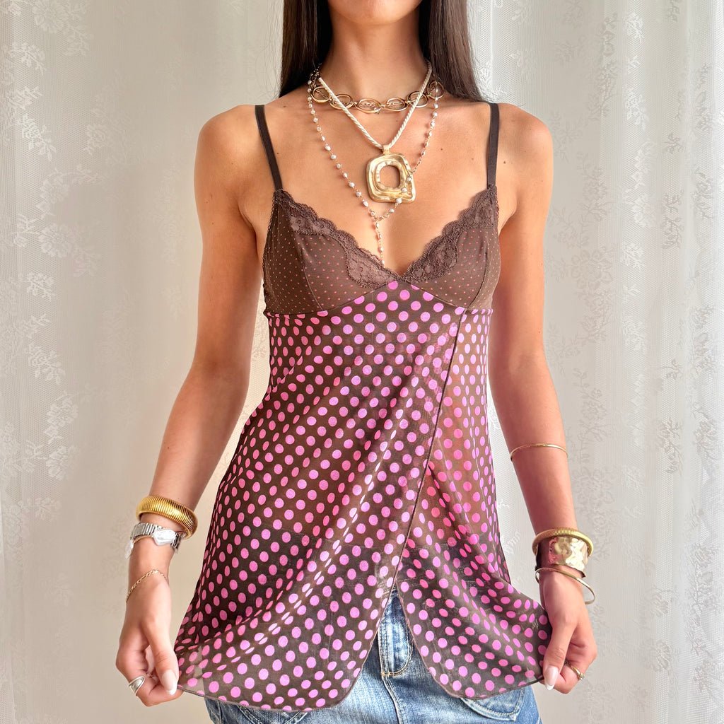Polka Dot Lace Cami - Size S