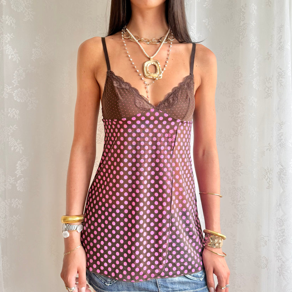 Polka Dot Lace Cami - Size S