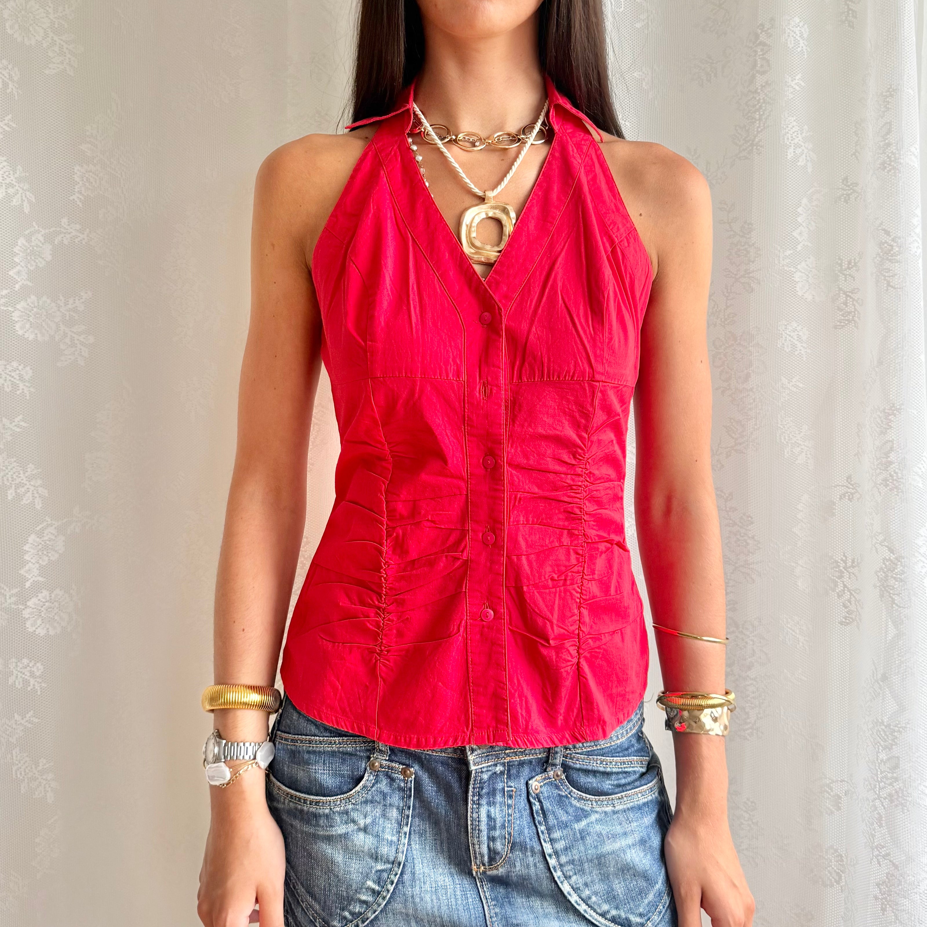 Collared Halter Cami - Size M