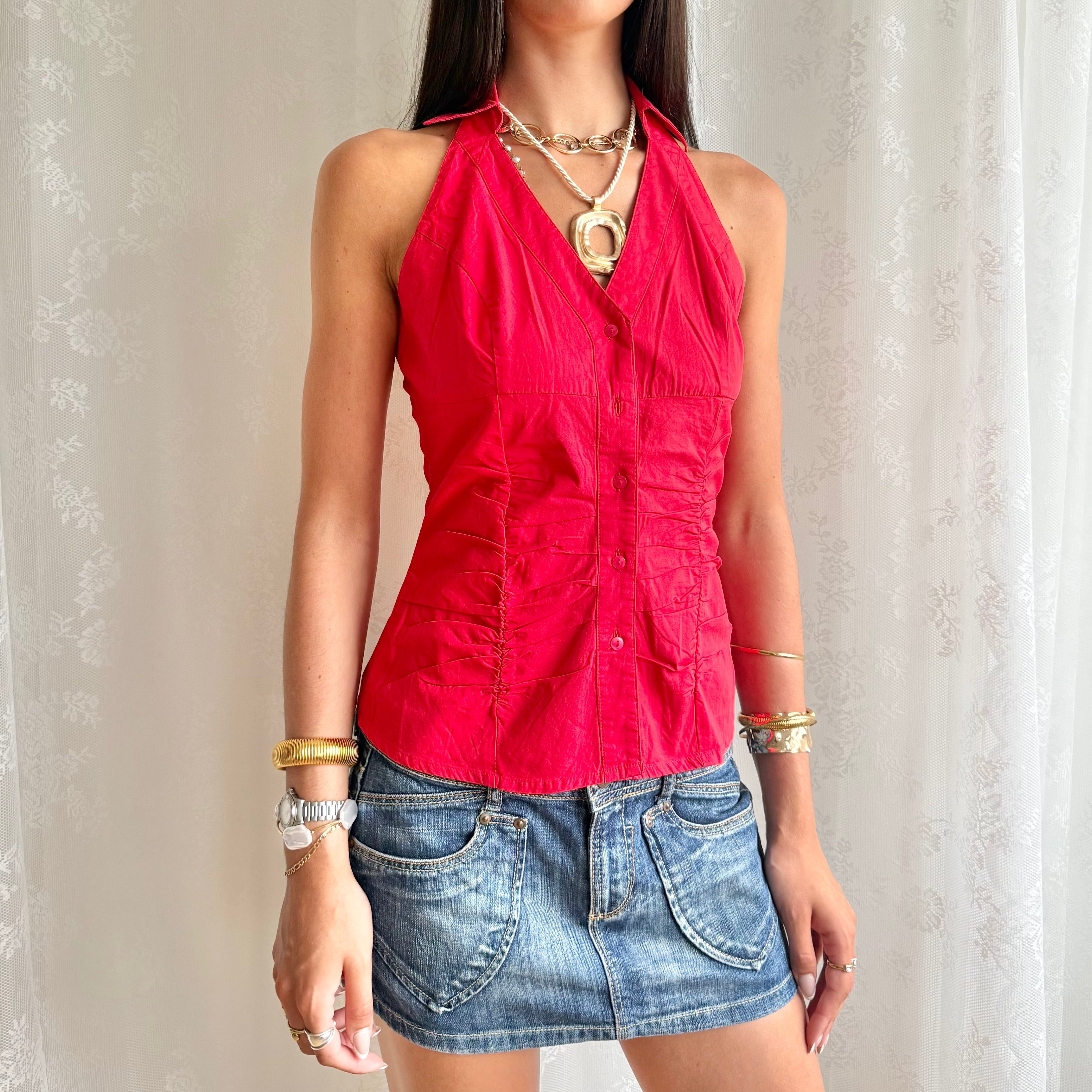 Collared Halter Cami - Size M