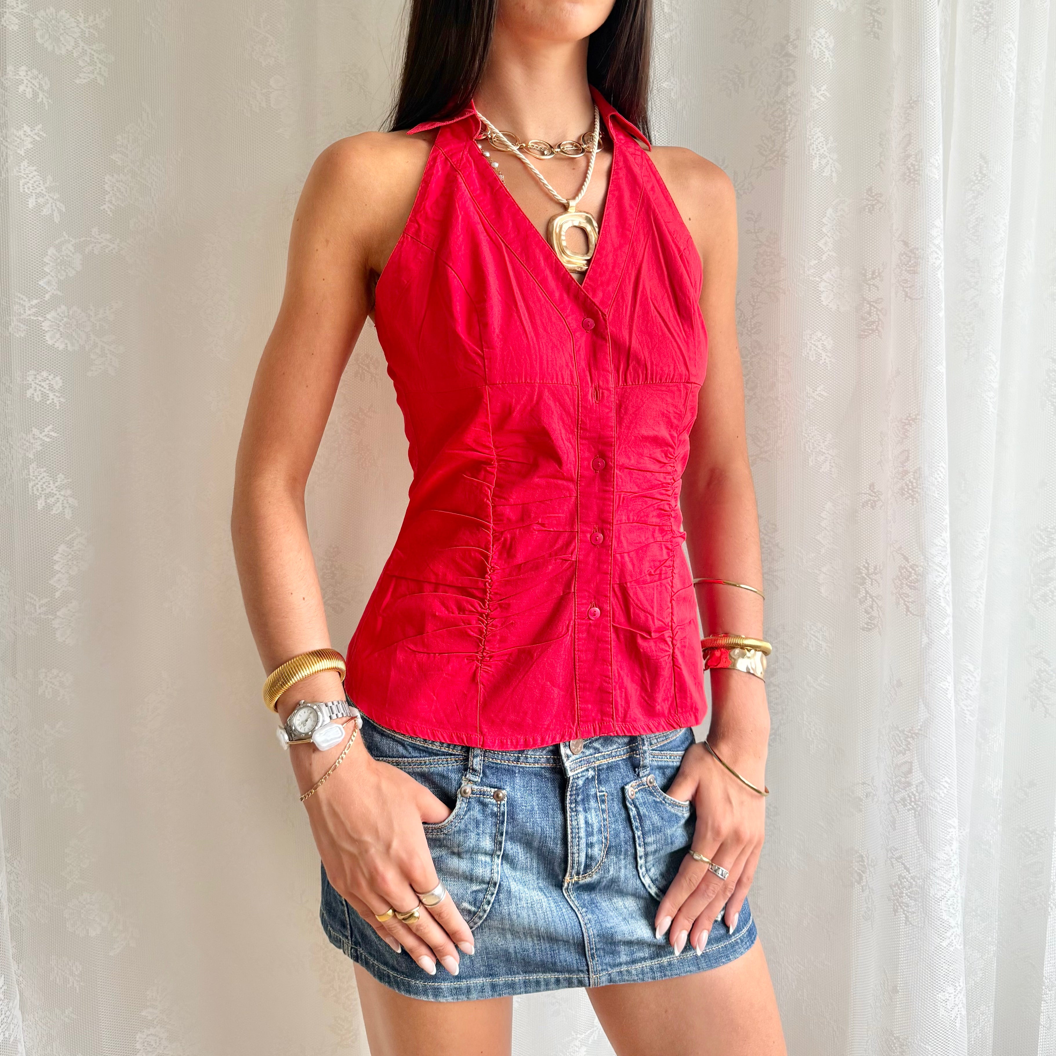 Collared Halter Cami - Size M