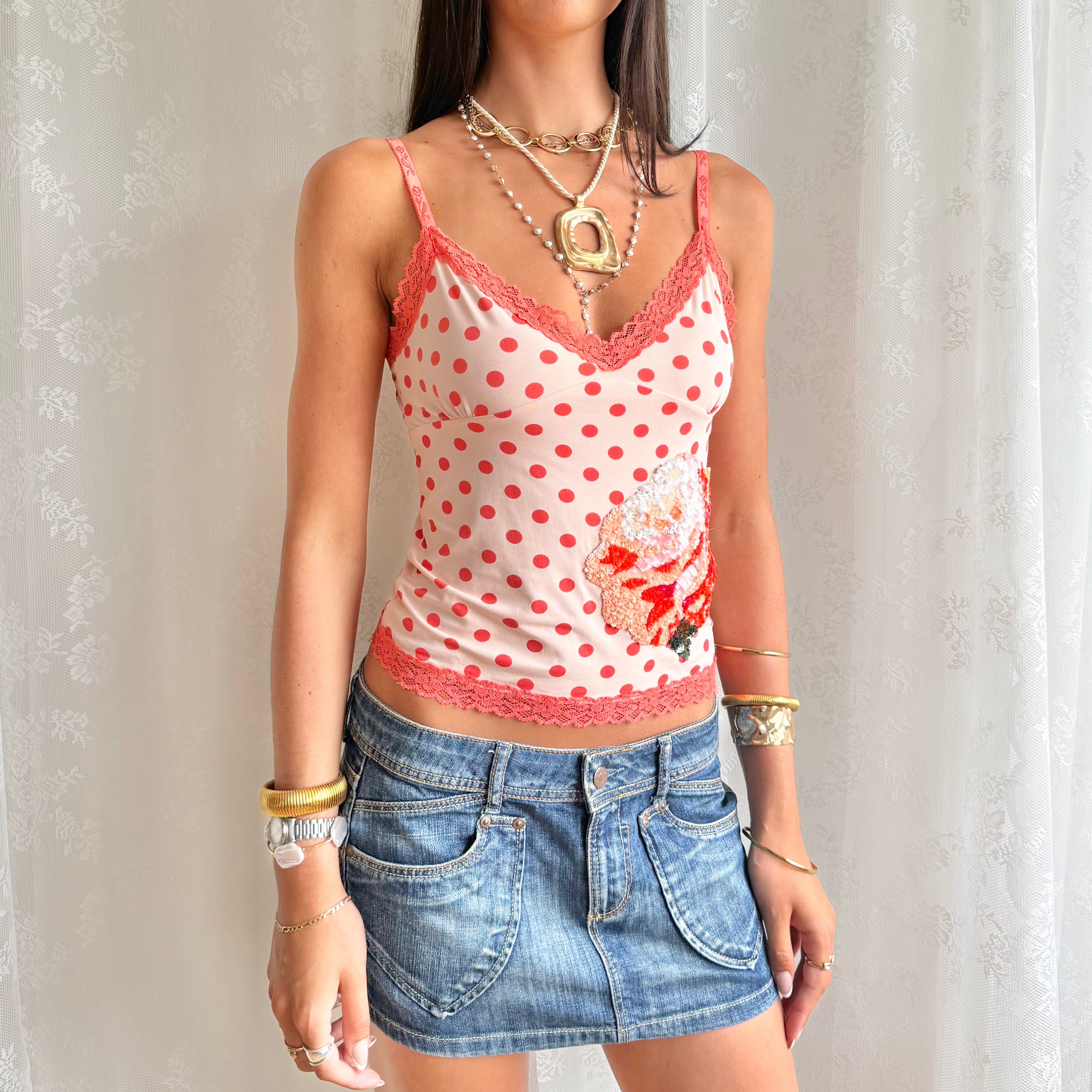 Sequin Polka Dot Cami - Size M