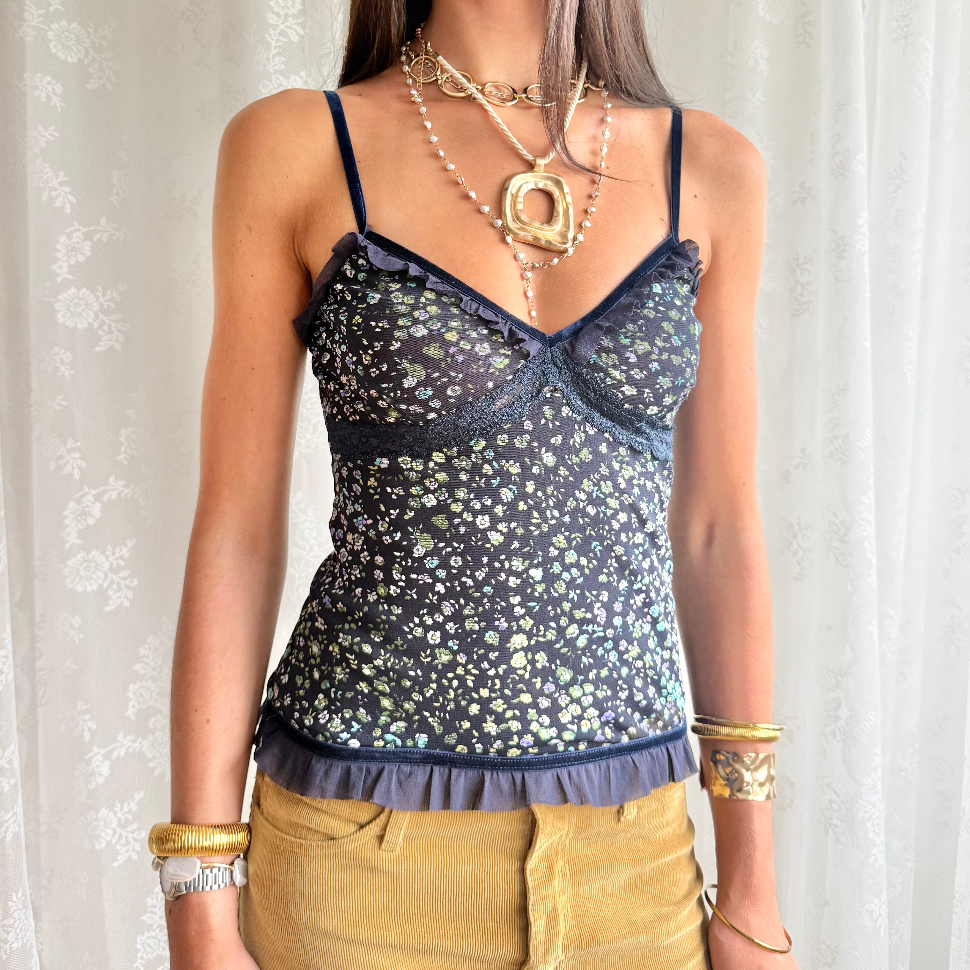 Mesh Floral Cami - Size S