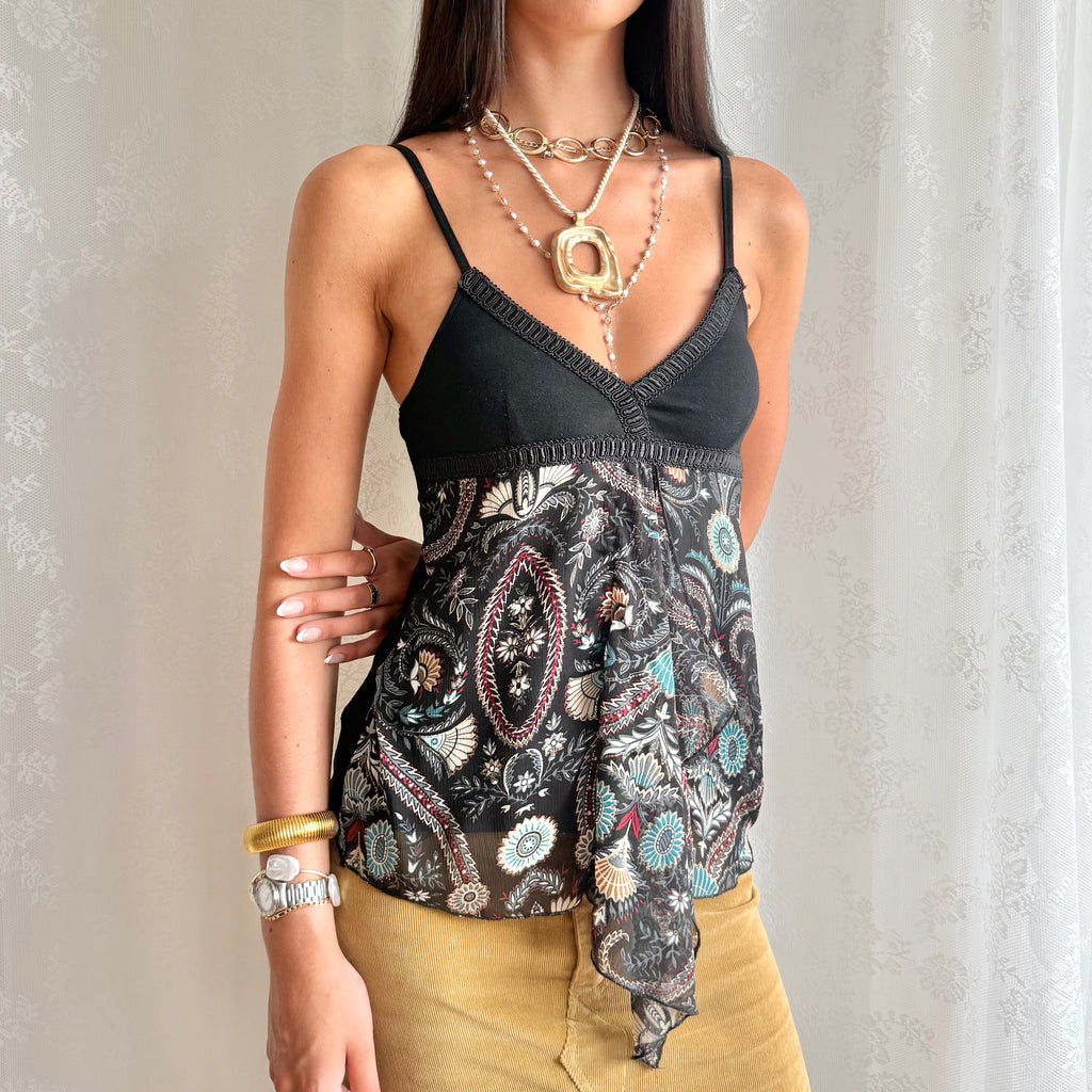 Patterned Asymmetric Cami - Size S