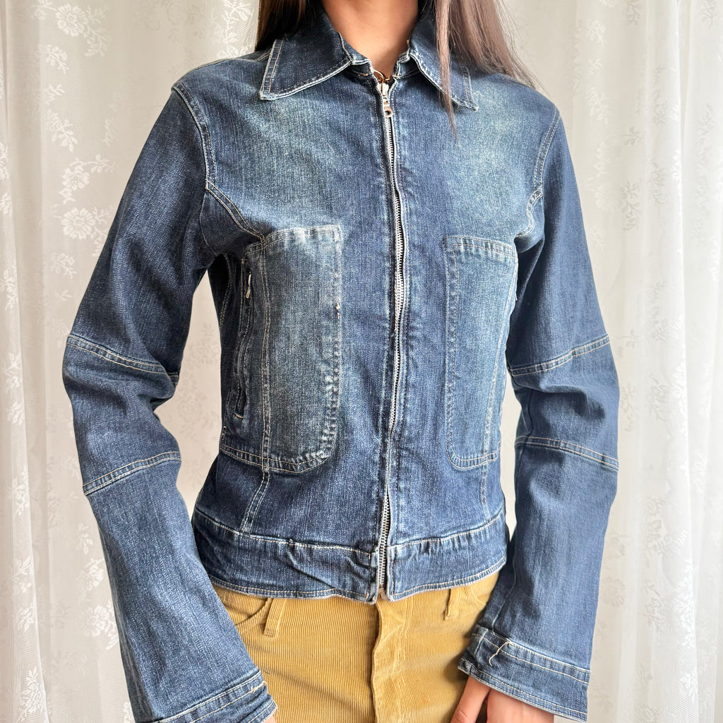 Denim Zip Jacket - Size M