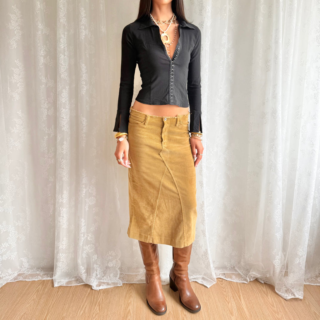 Corduroy Midi Skirt - Size S