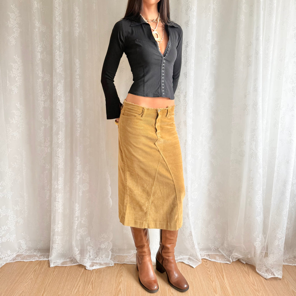 Corduroy Midi Skirt - Size S
