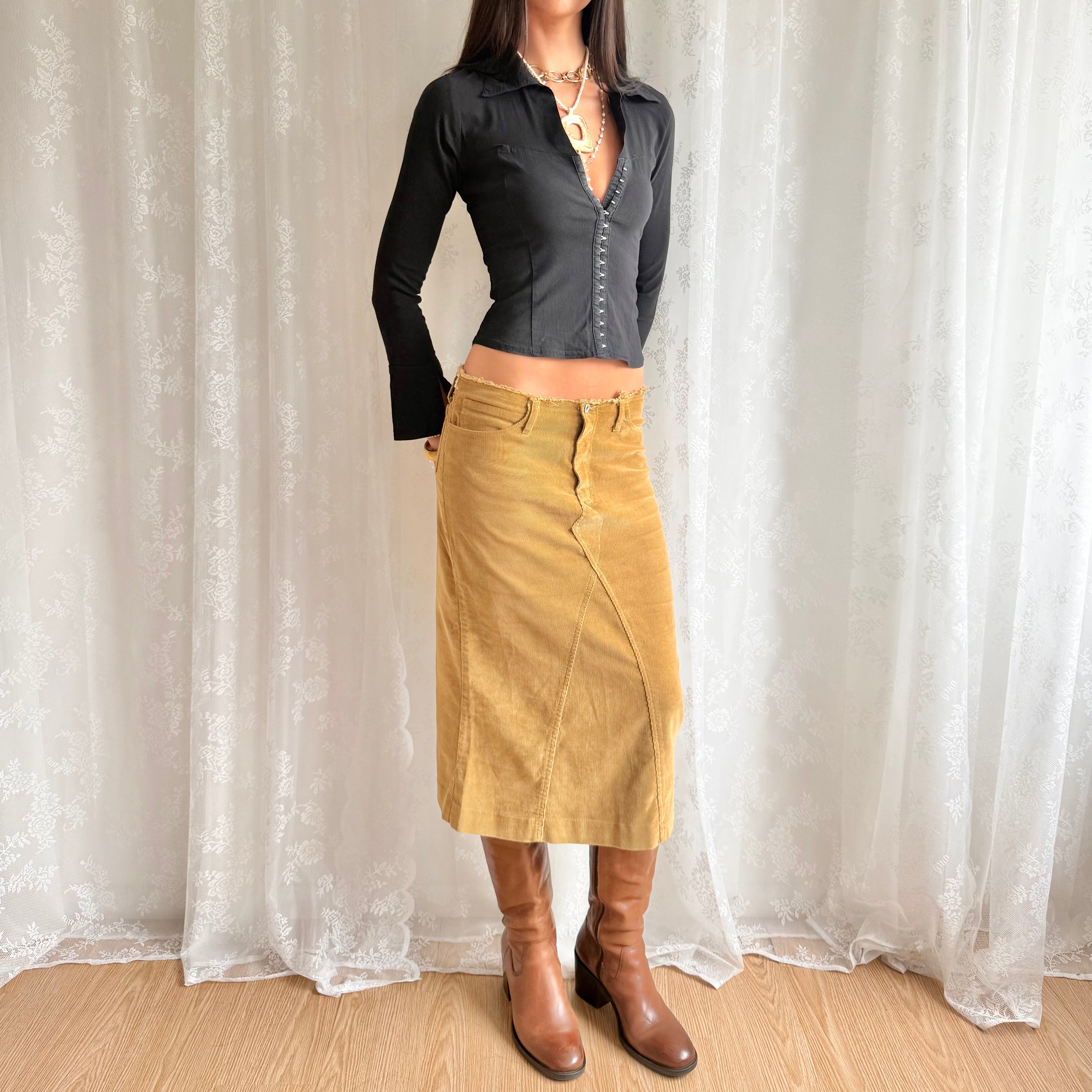 Corduroy Midi Skirt - Size S