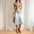 Denim Midi Skirt - Size S