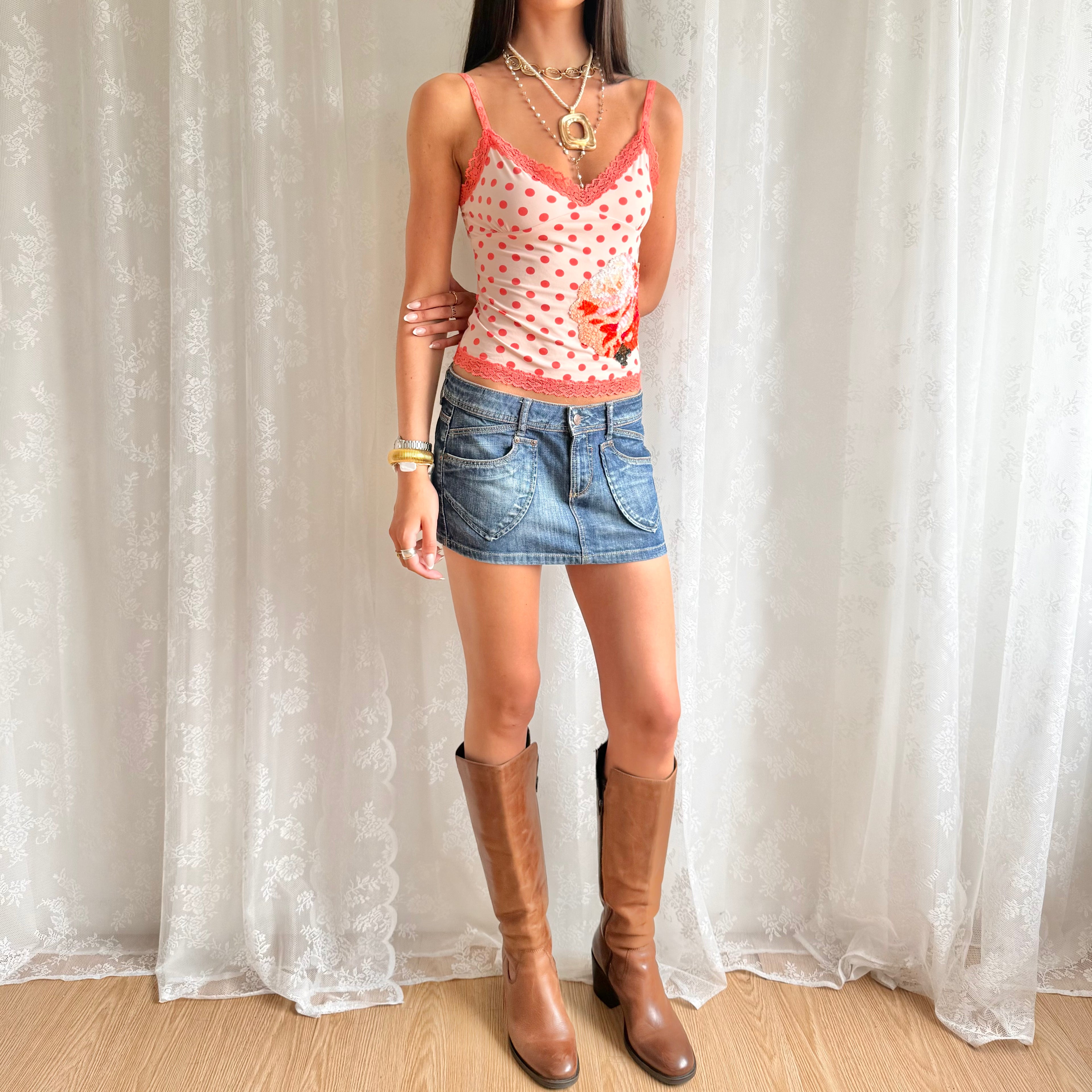 Denim Mini Skirt - Size M