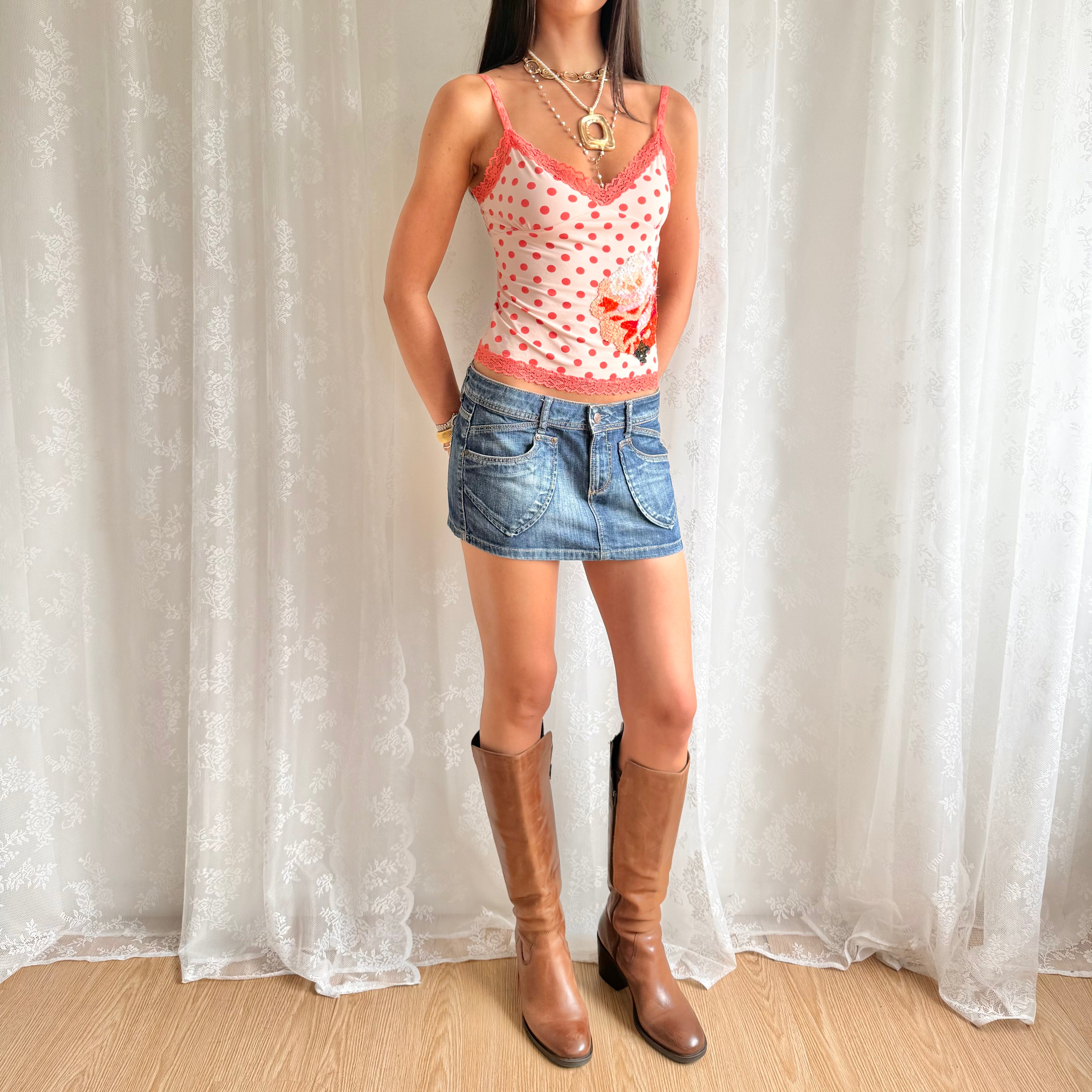 Denim Mini Skirt - Size M