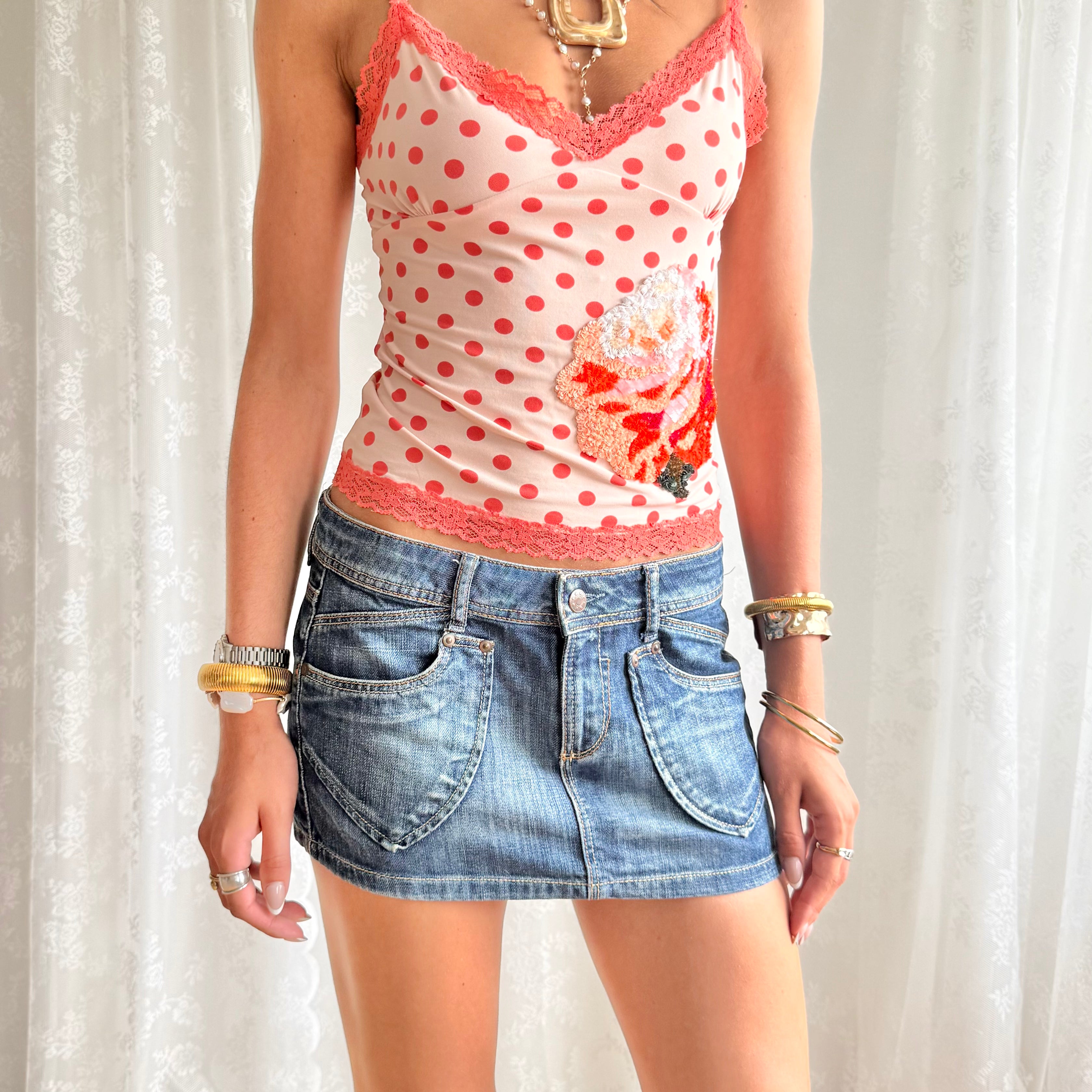 Denim Mini Skirt - Size M
