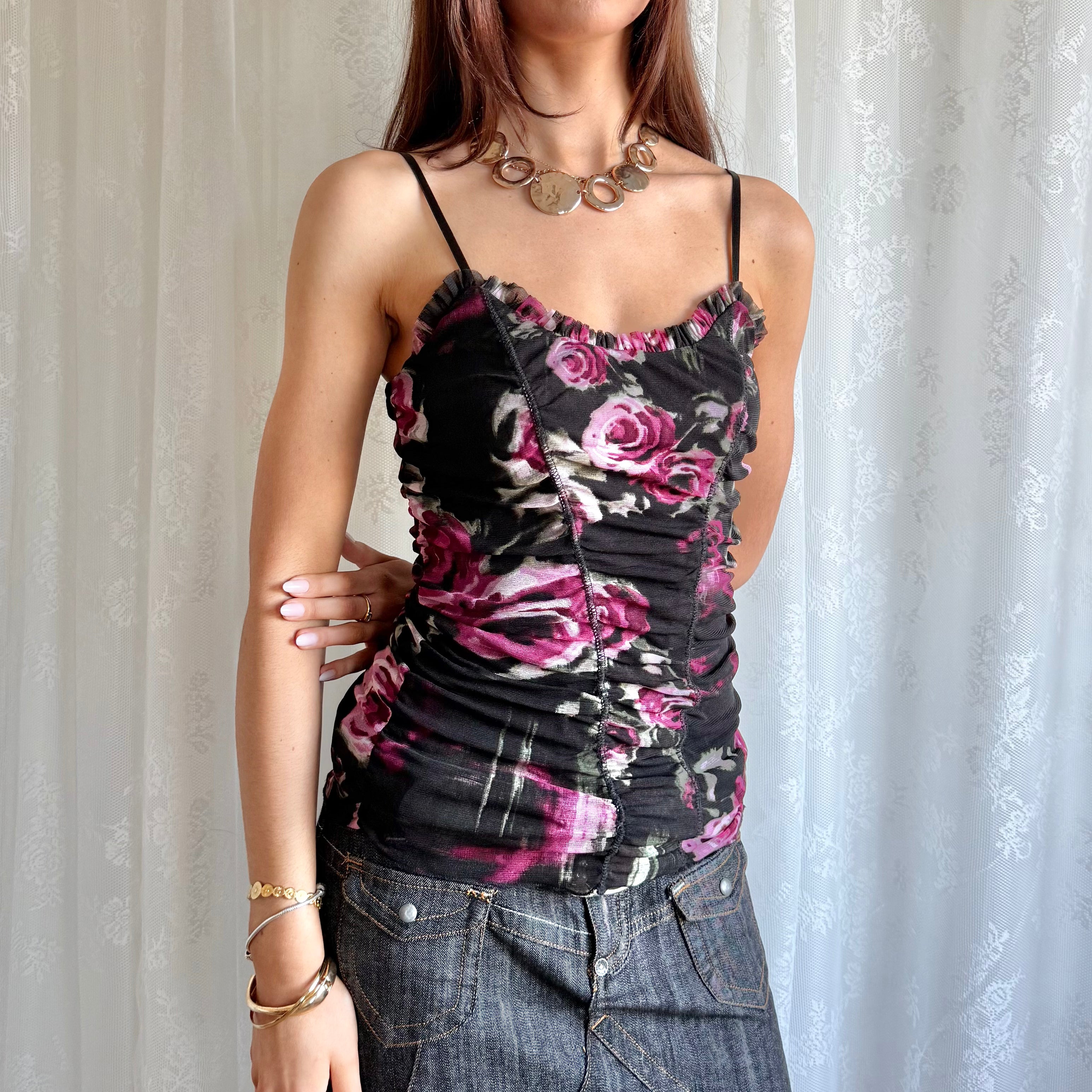 Floral Mesh Cami - Size S