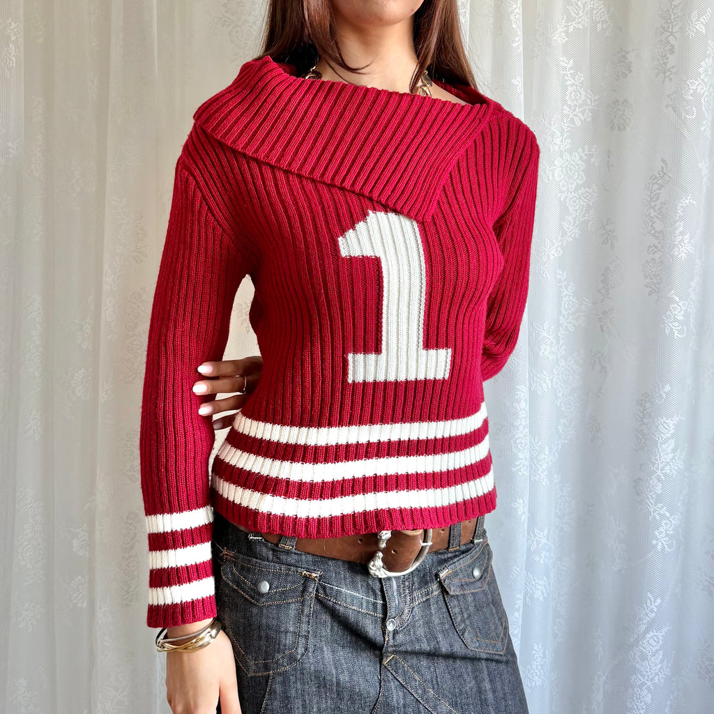 Graphic Knit Jumper - Size S