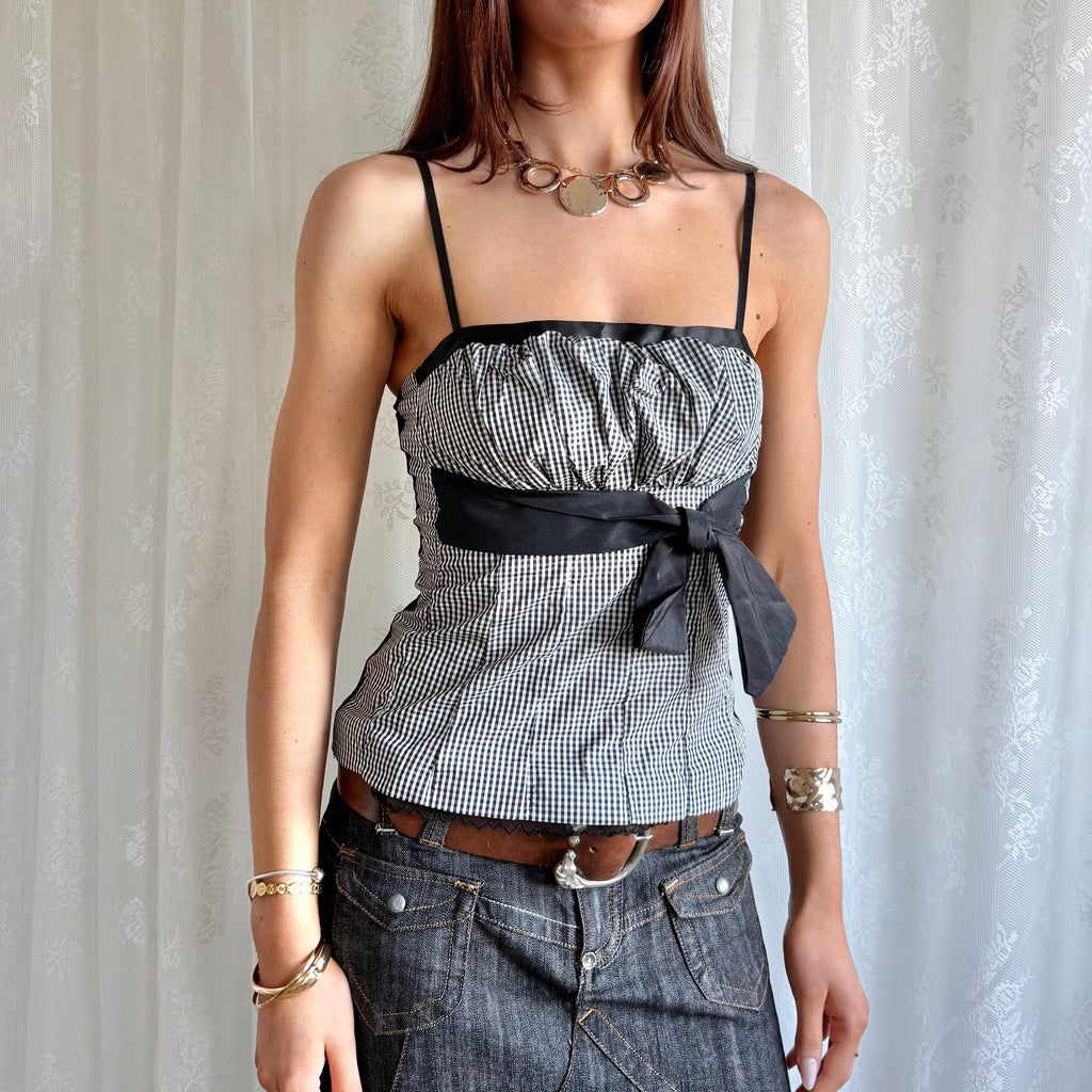 Gingham Bow Cami - Size S