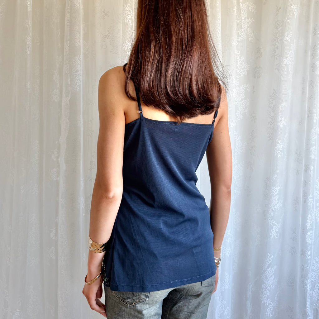 Asymmetric Sequin Mesh Cami - Size L