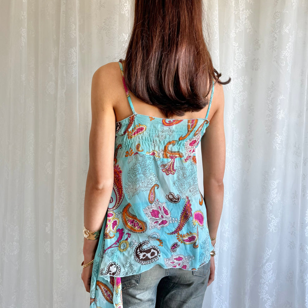 Asymmetric Lace Sequin Cami - Size L