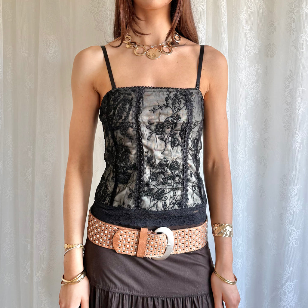 Lace Mesh Cami - Size S