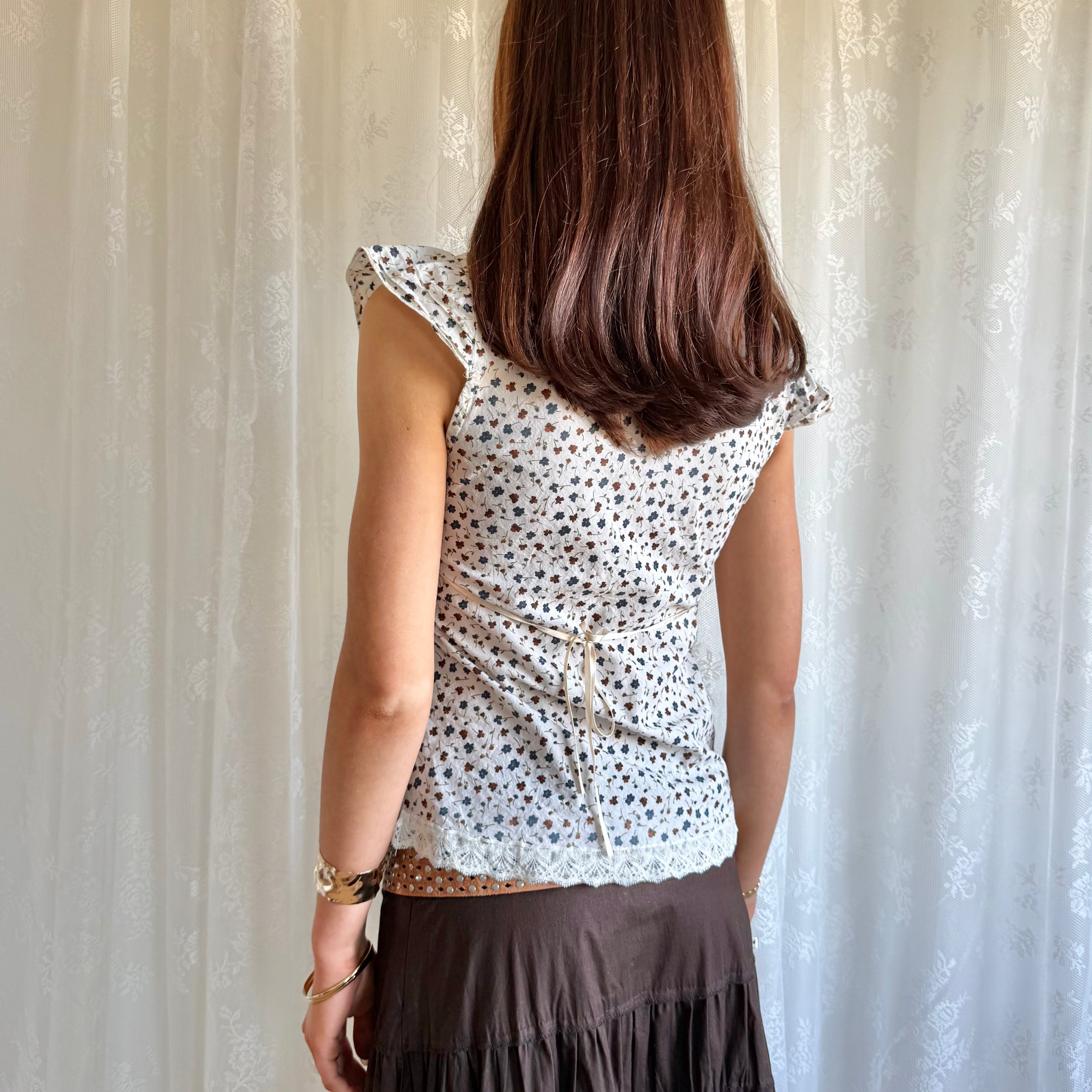 Floral Lace Crop Top - Size S