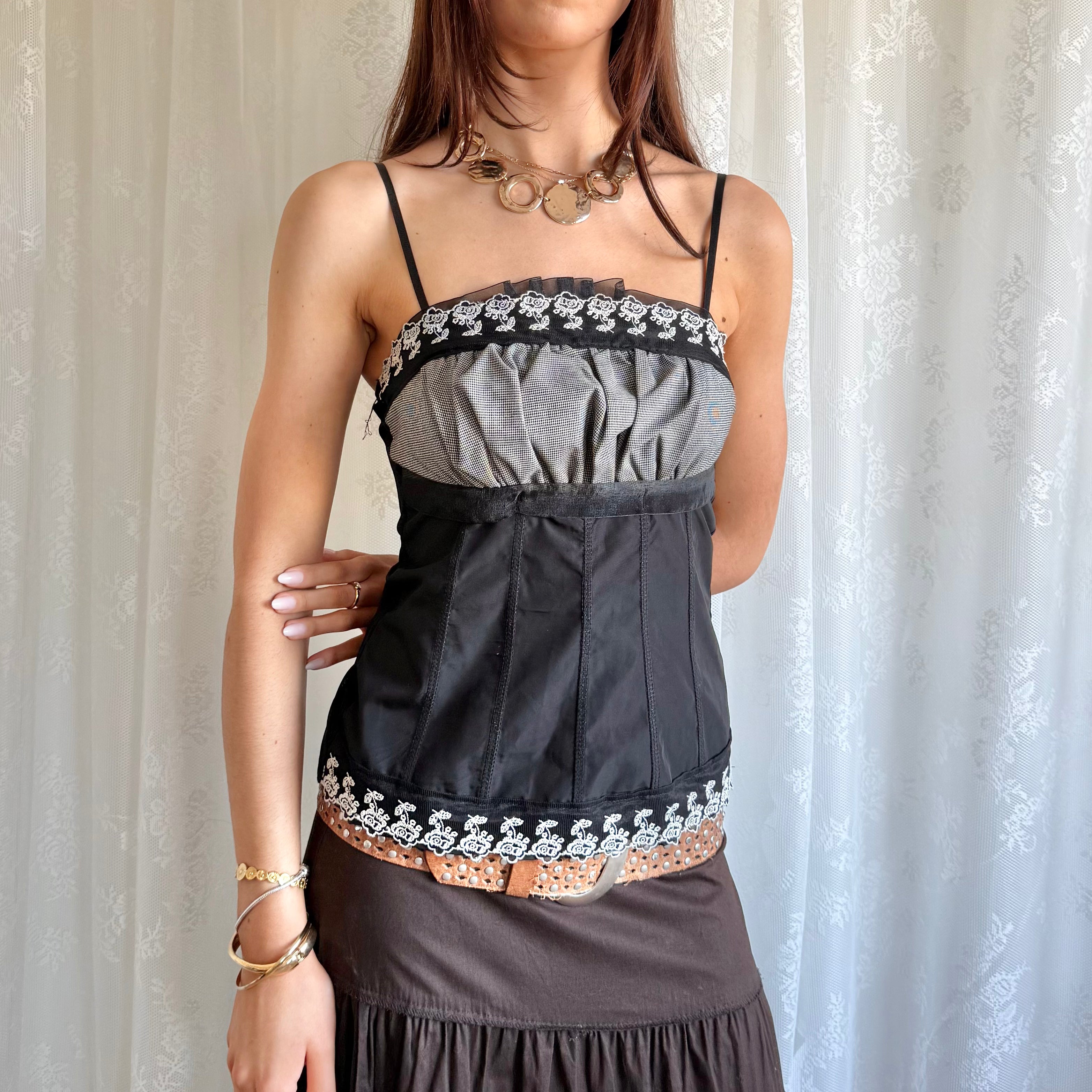 Lace Mesh Cami - Size S