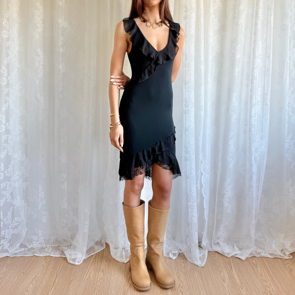 Intimissimi Ruffle Lace Midi Dress - Size S