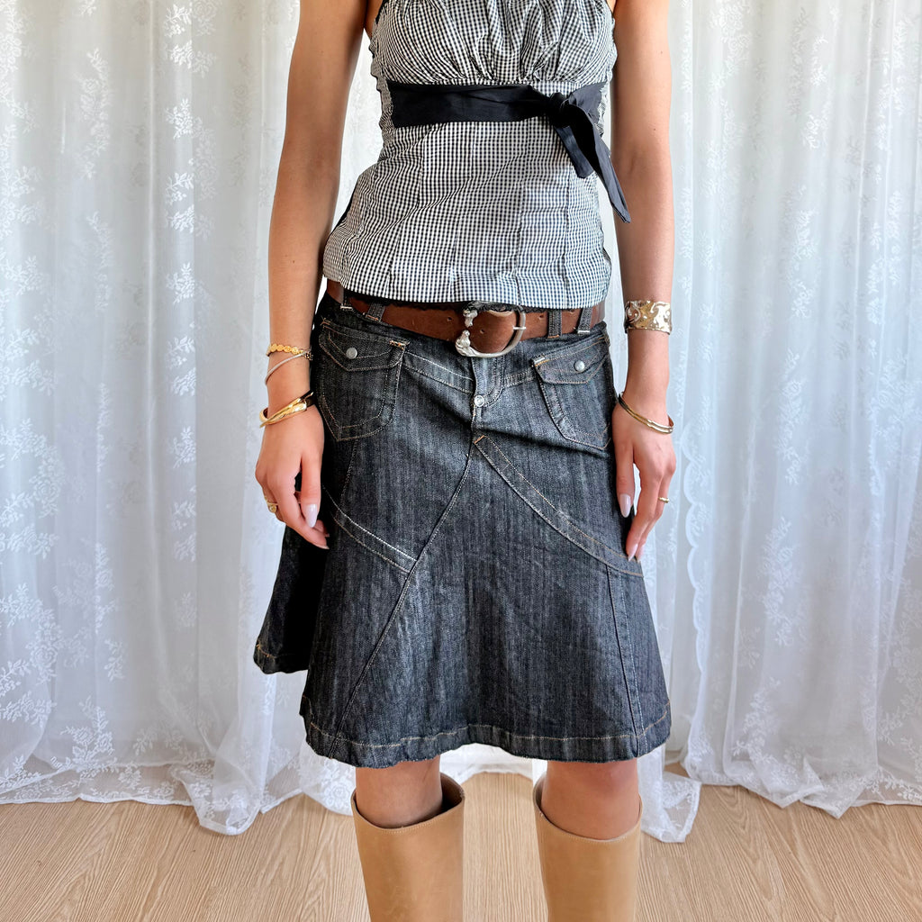 Denim Midi Skirt - Size M