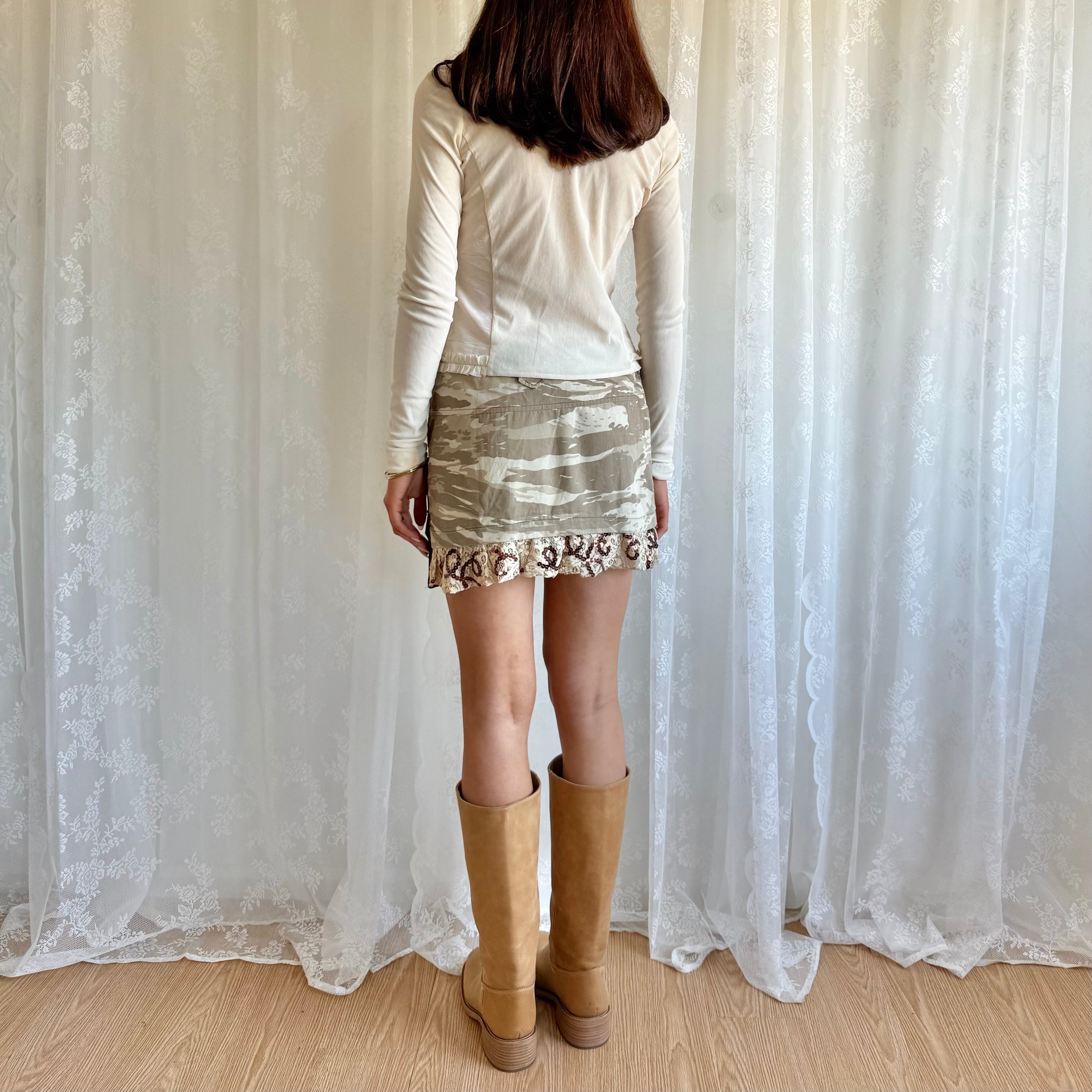 Camo Asymmetric Mini Skirt - Size M
