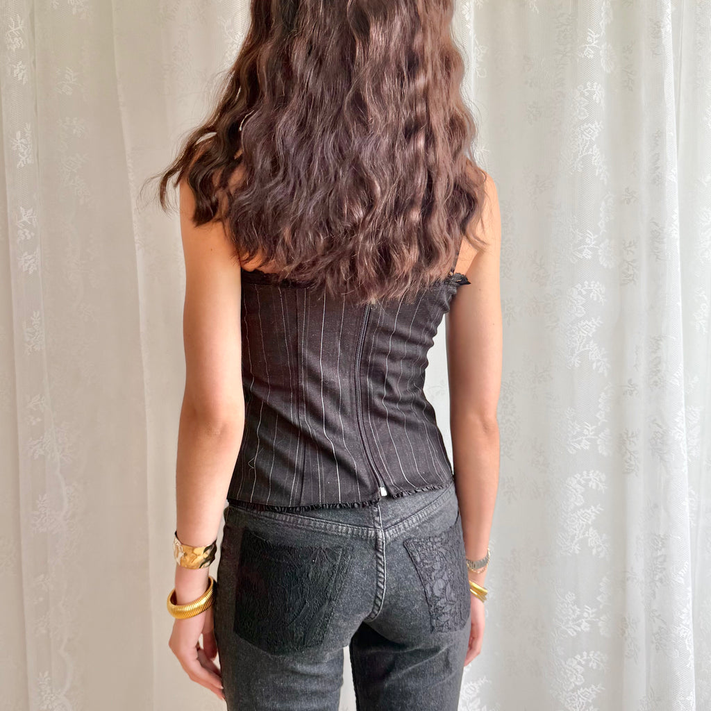 Lace Pinstripe Cami - Size M