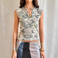 Camo Graphic Crop Top - Size M