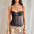 Polka Dot Mesh Cami - Size S